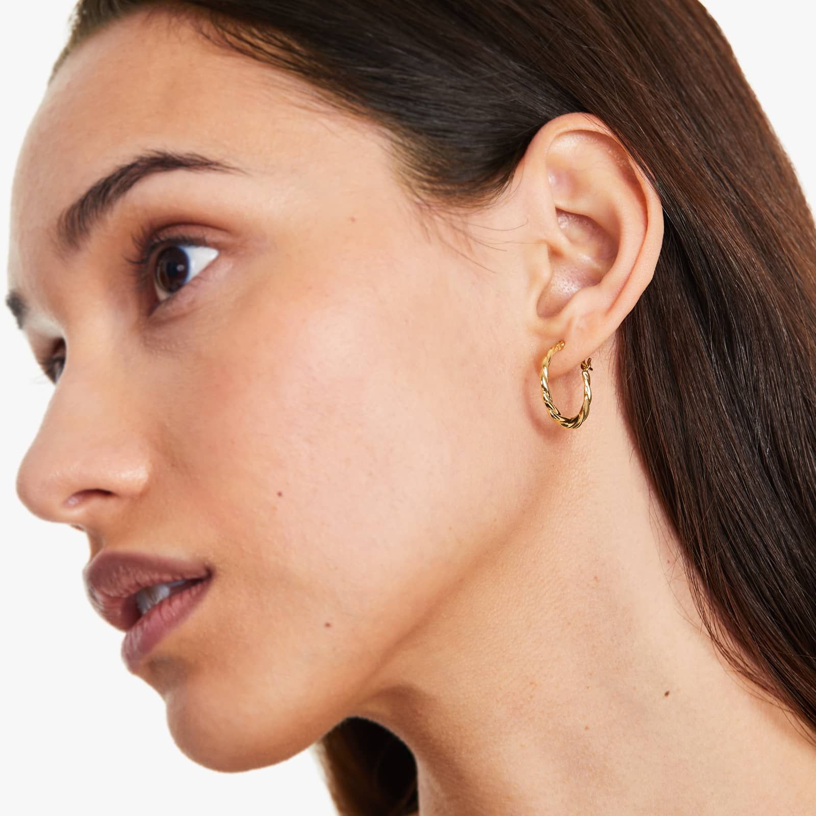 Woven Hoop Earrings In 14K Yellow Gold