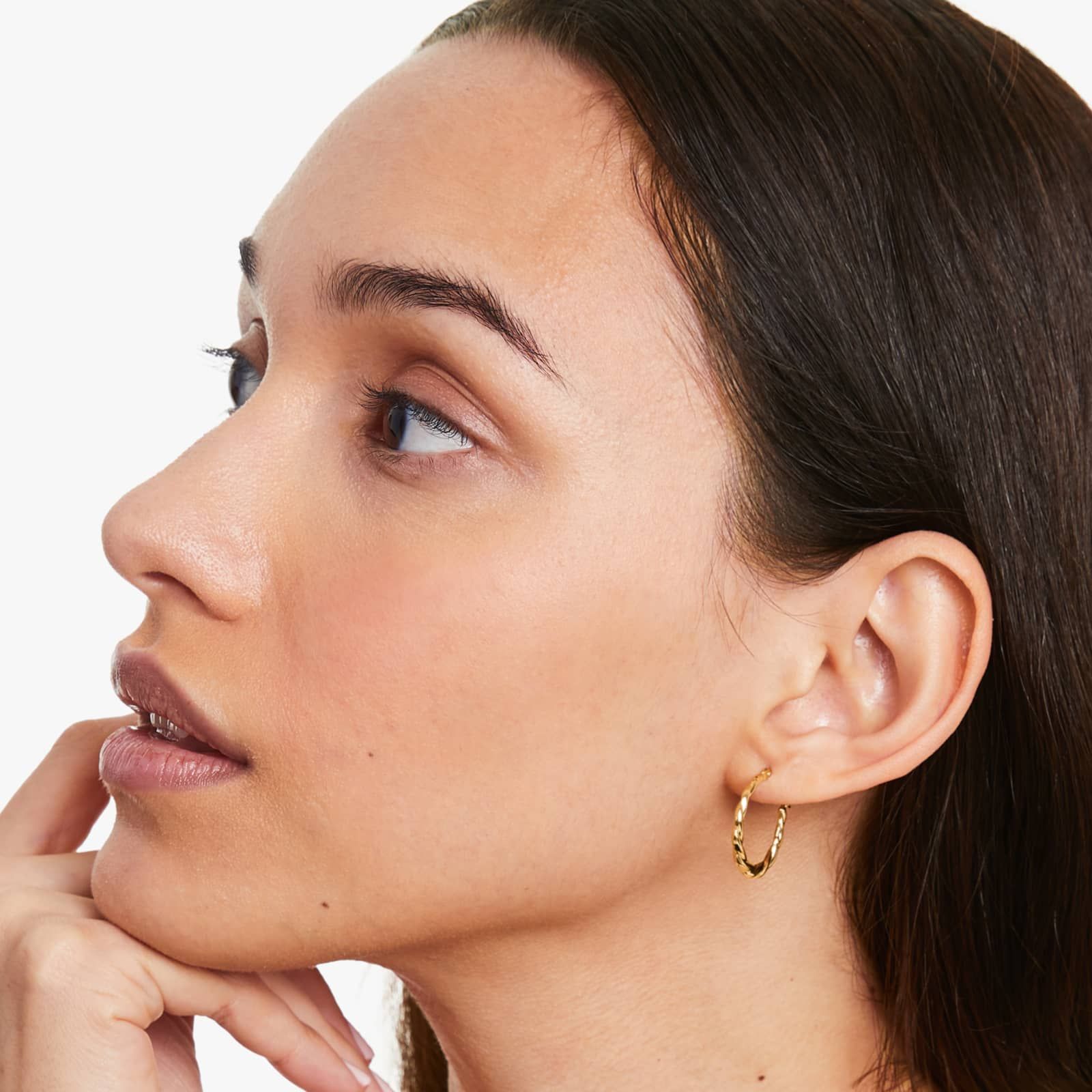 Woven Hoop Earrings In 14K Yellow Gold