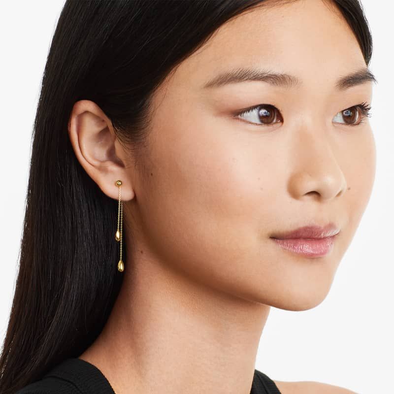 Front To Back Teardrop Earrings In 14K Yellow Gold