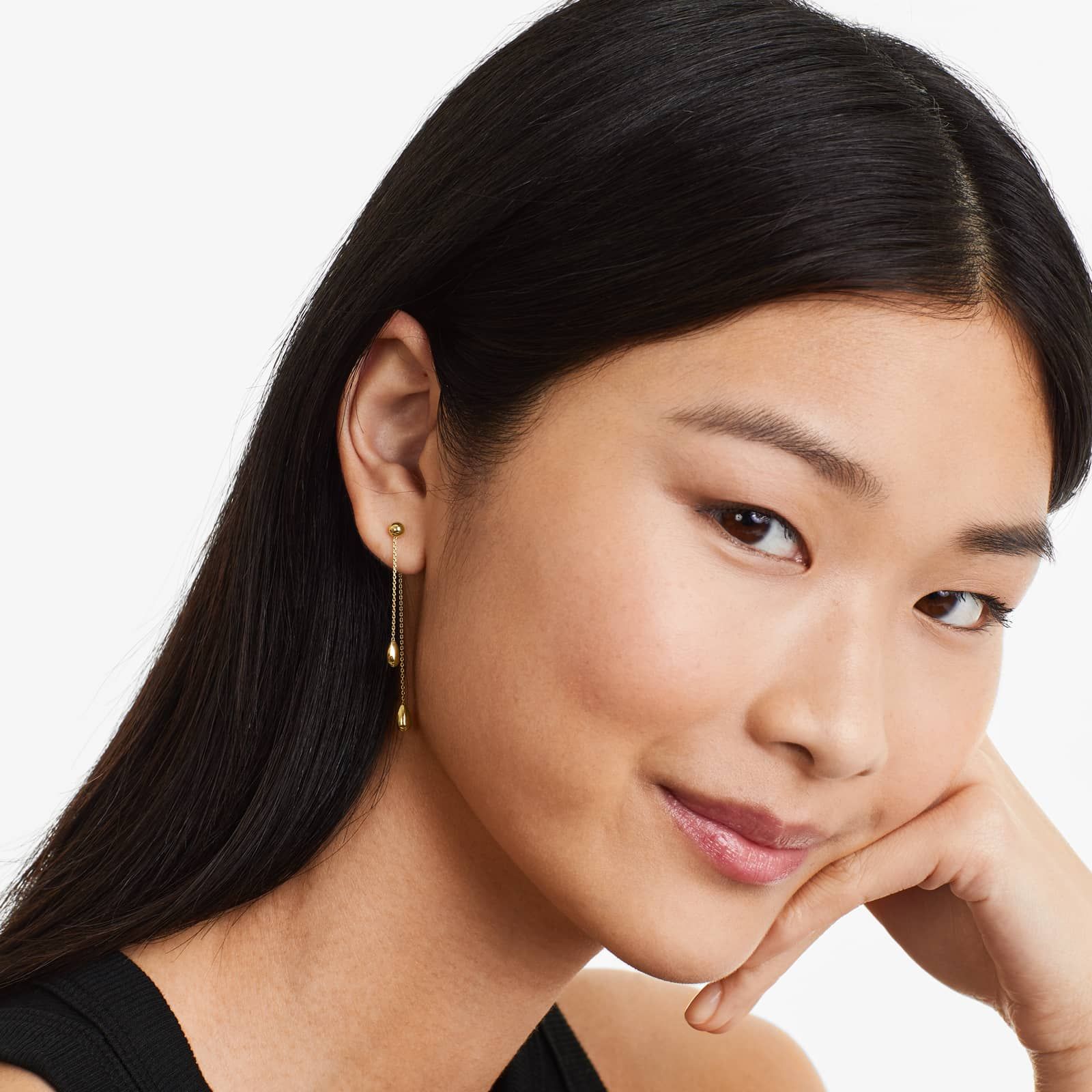 Front To Back Teardrop Earrings In 14K Yellow Gold