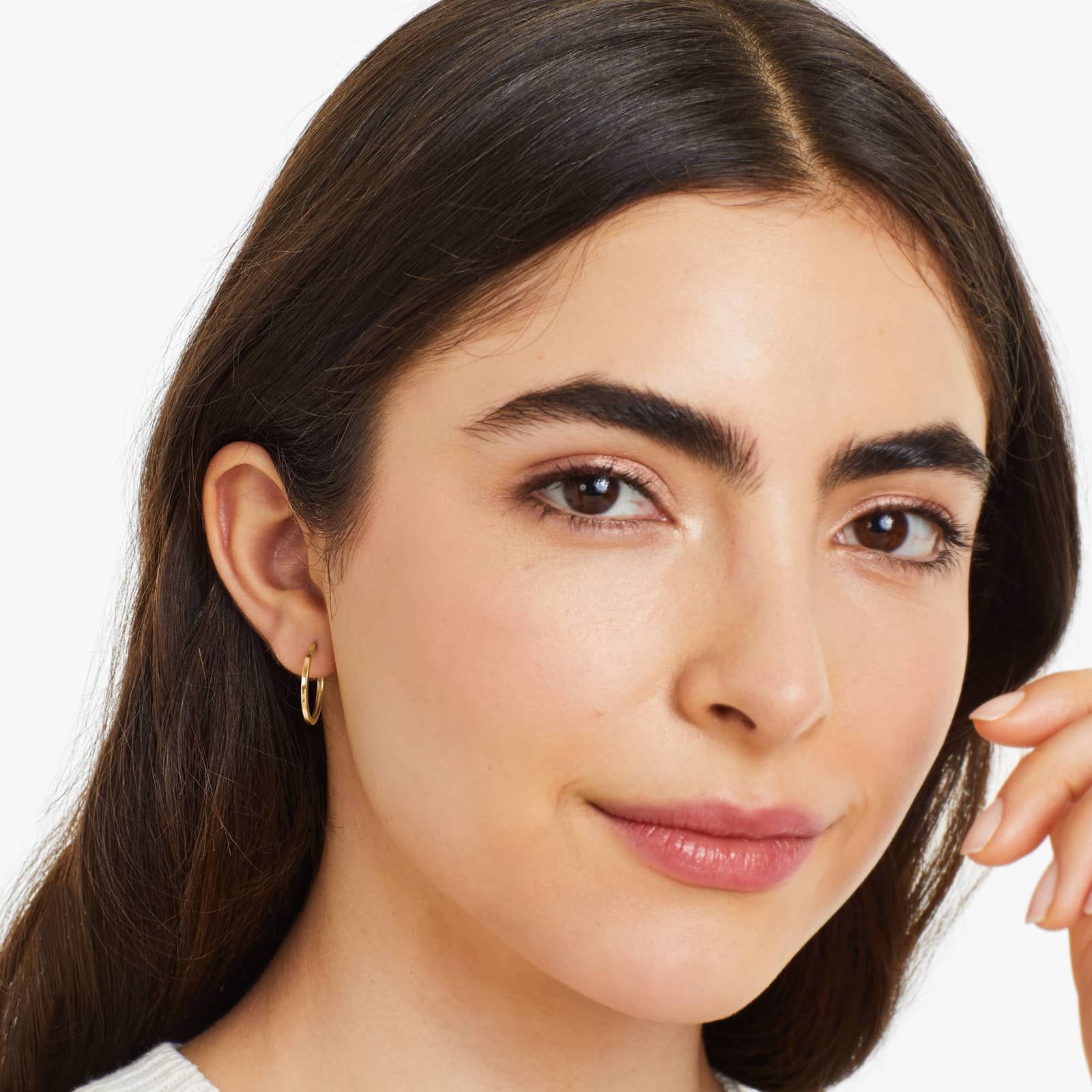 Square Tube Hoop Earrings In 14K Yellow Gold