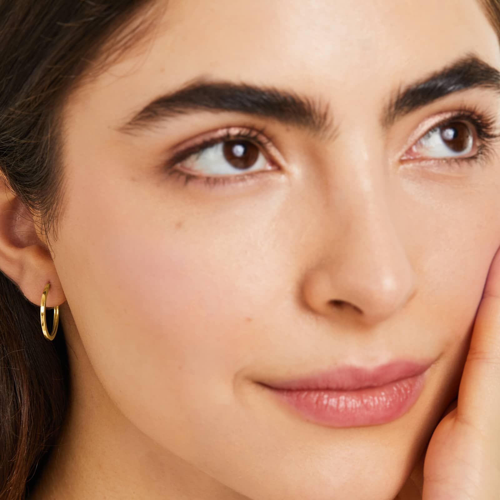 Square Tube Hoop Earrings In 14K Yellow Gold