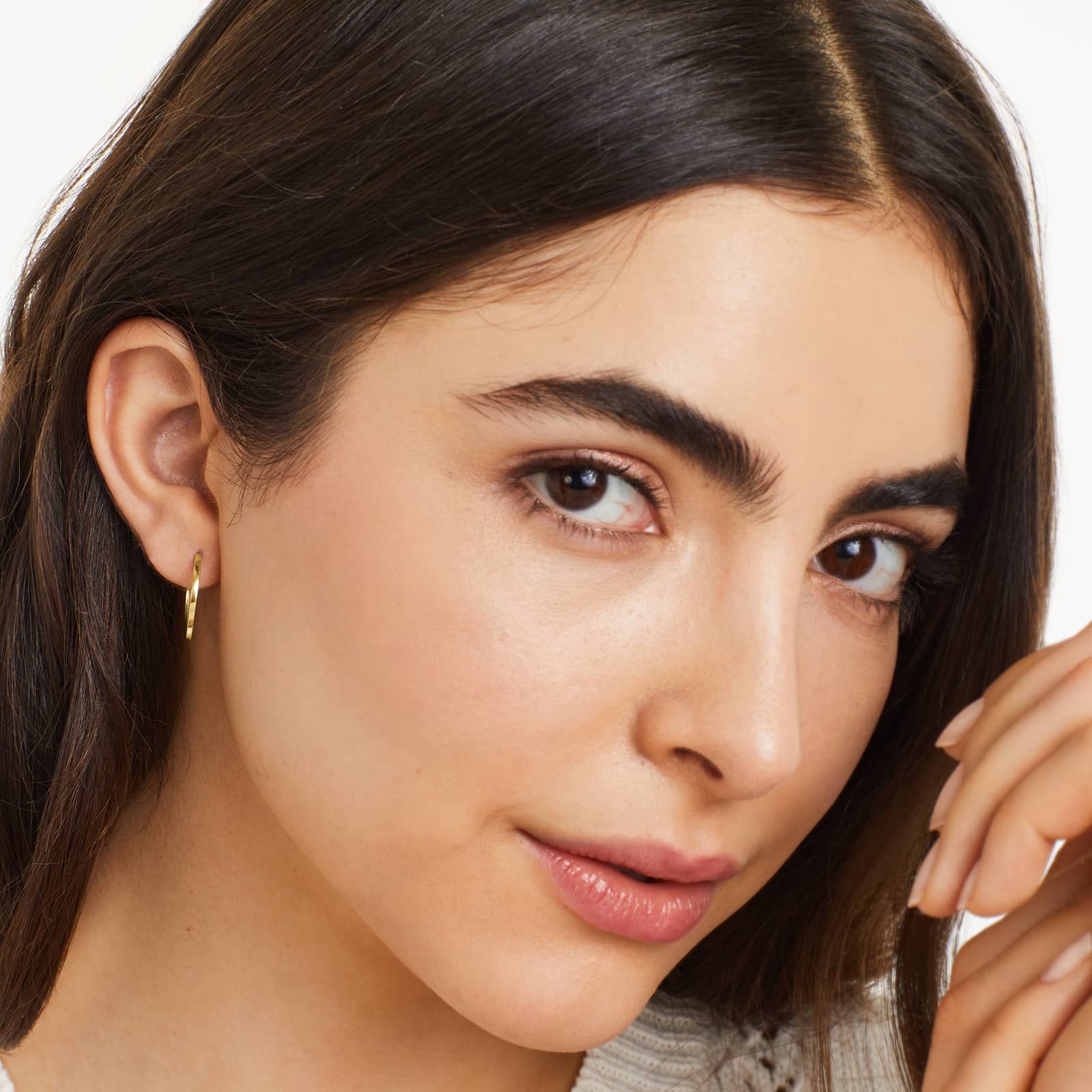 Square Tube Hoop Earrings In 14K Yellow Gold