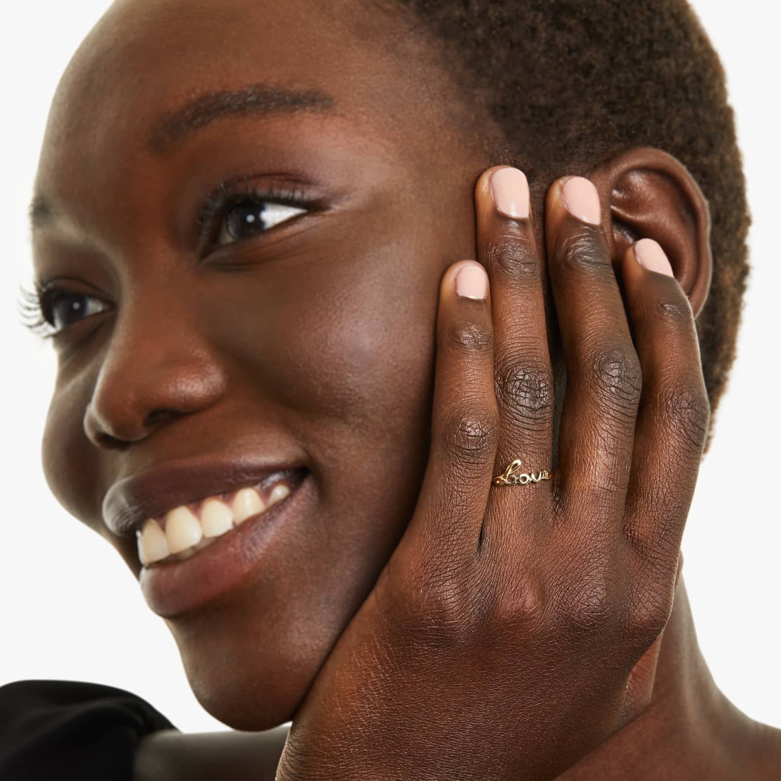 Script Love Ring In 14K Yellow Gold