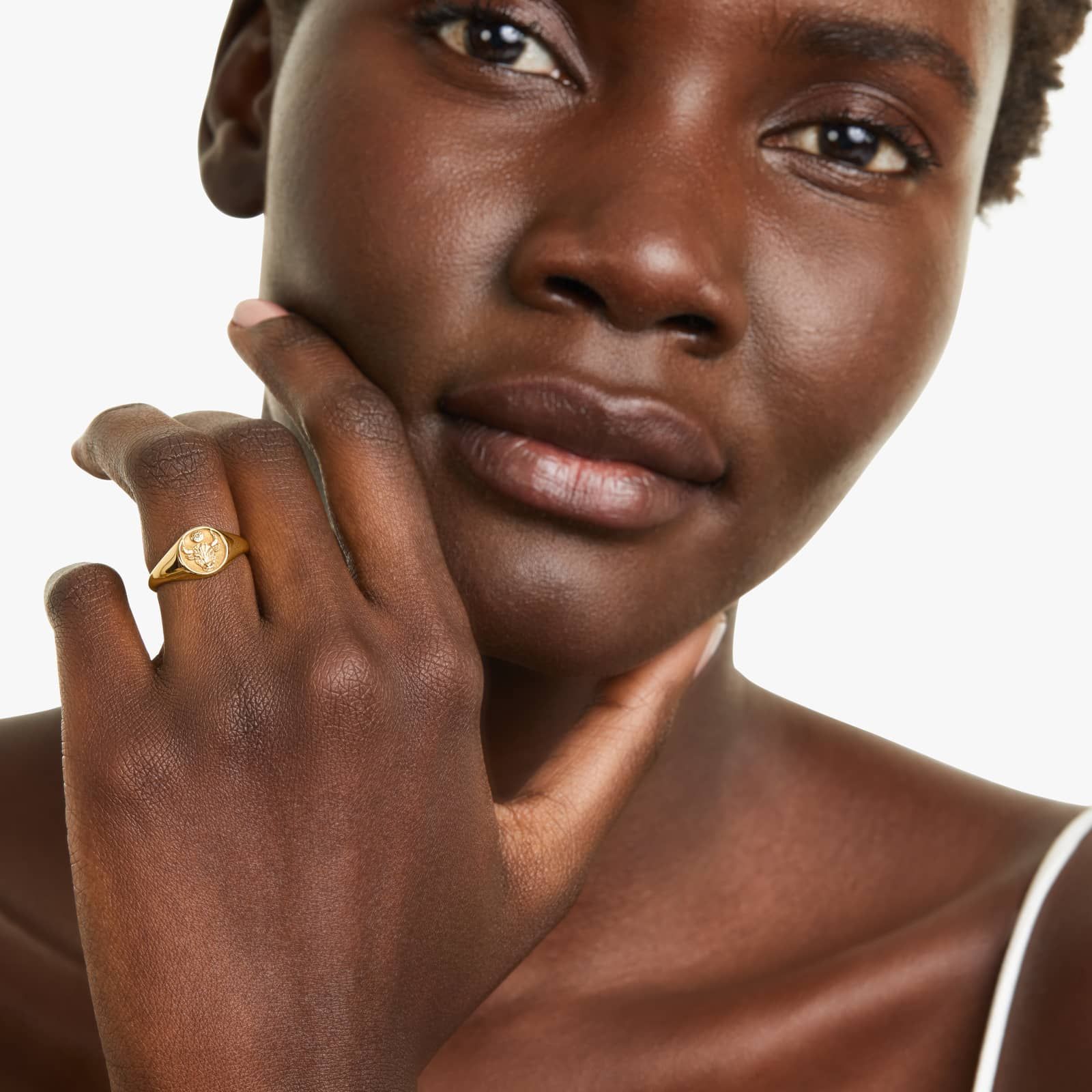 Taurus Zodiac Signet Ring In 14K Yellow Gold