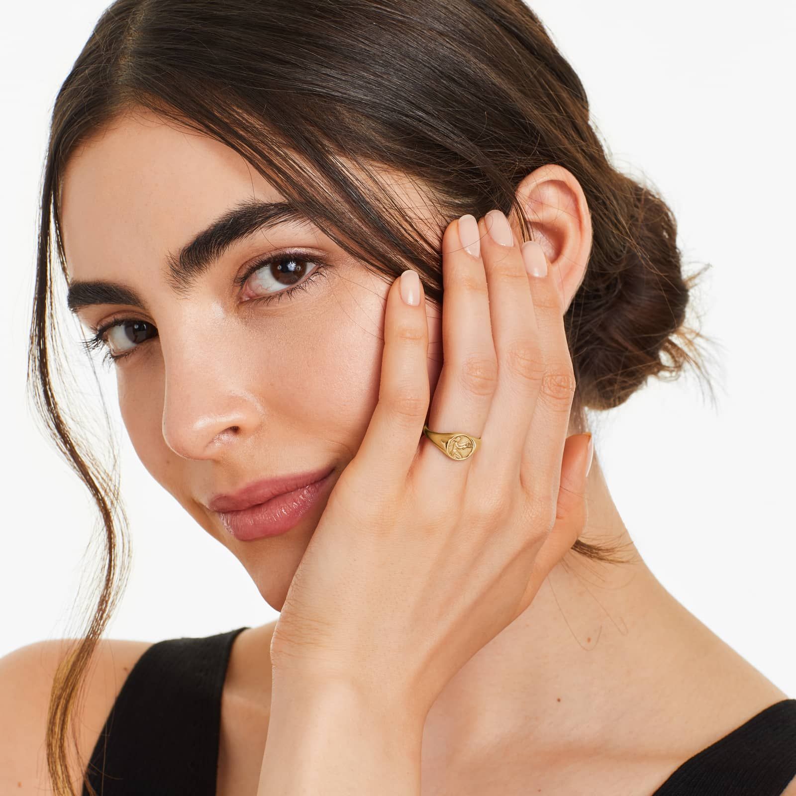 Virgo Zodiac Signet Ring In 14K Yellow Gold