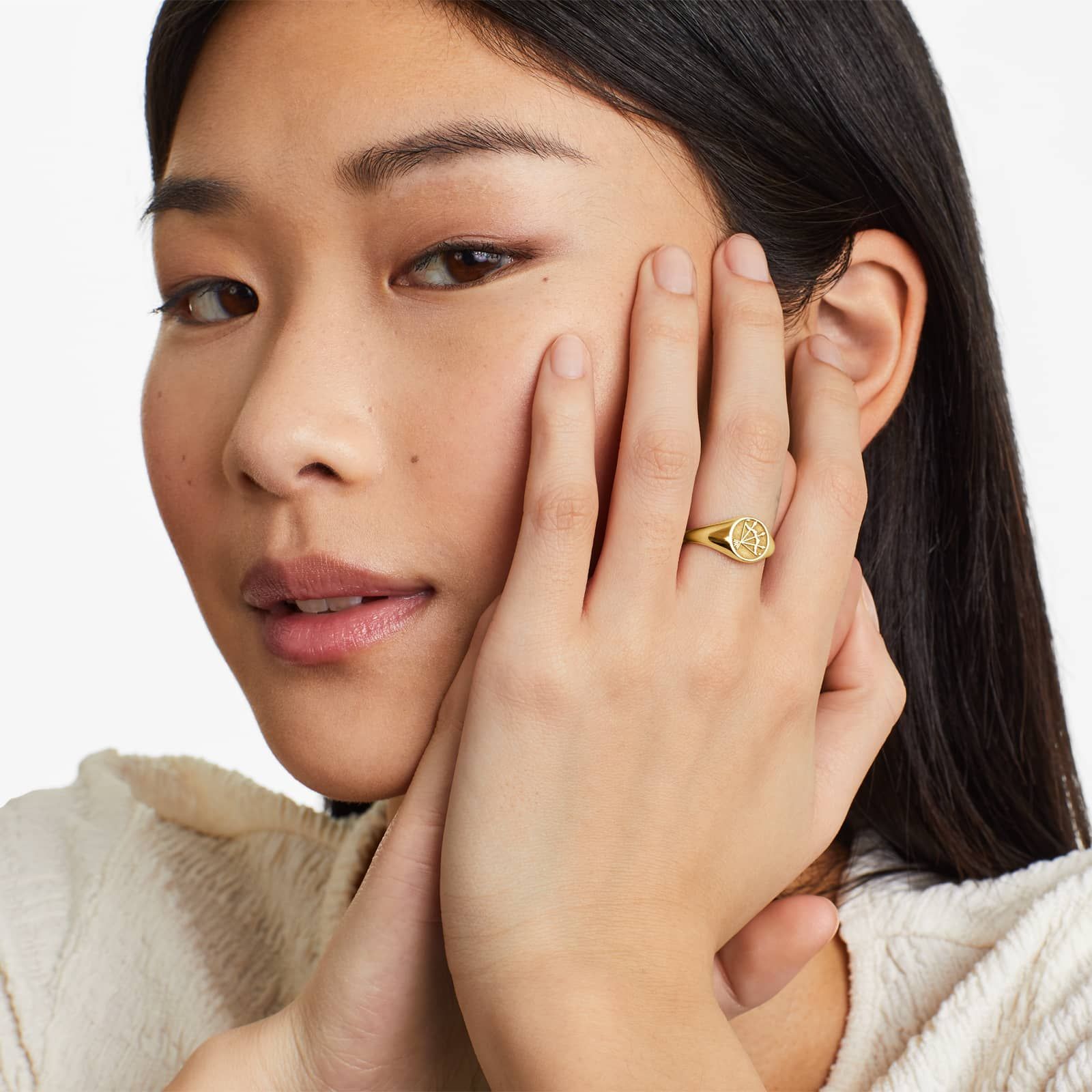 Sagittarius Zodiac Signet Ring In 14K Yellow Gold