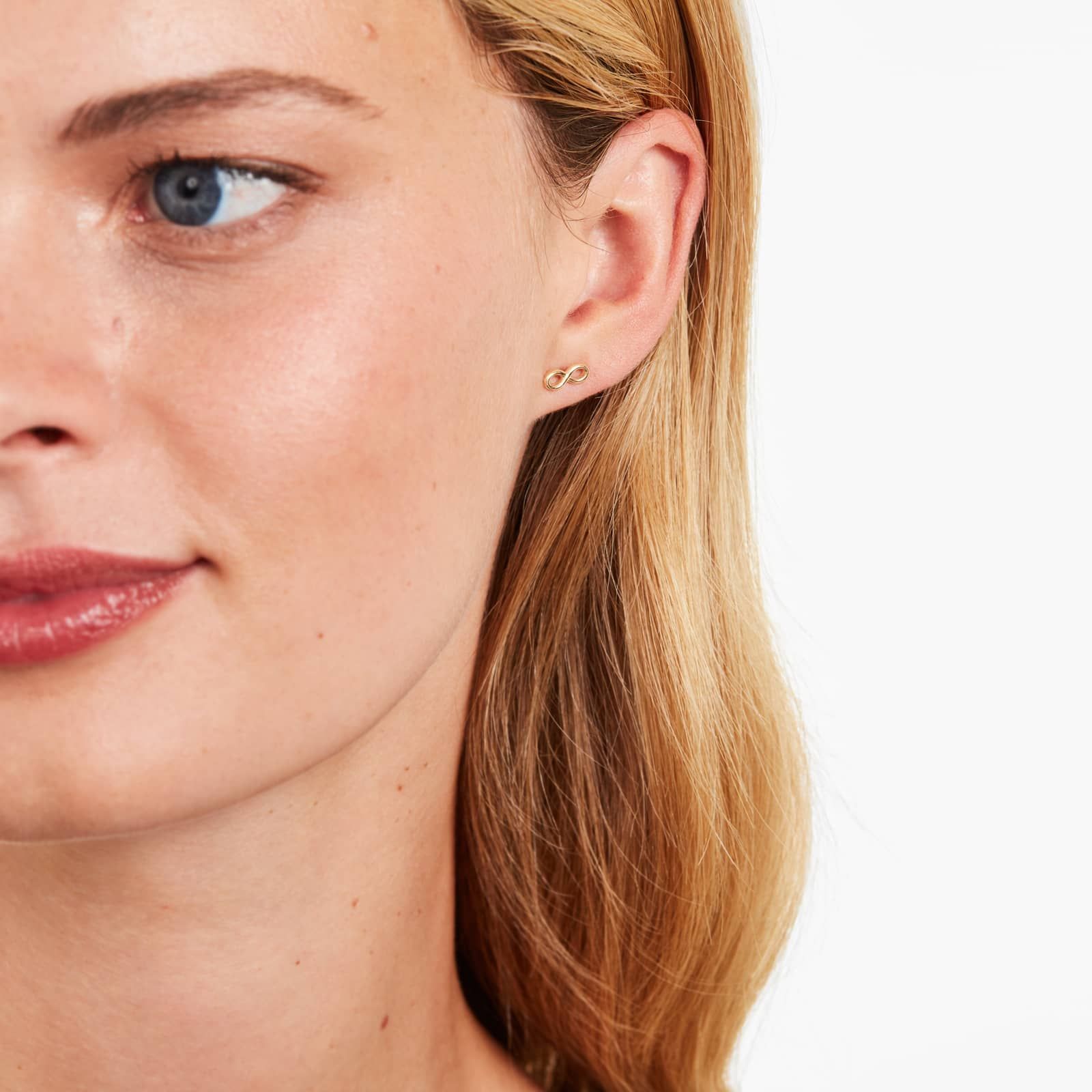 Infinity Stud Earrings In 14K Yellow Gold
