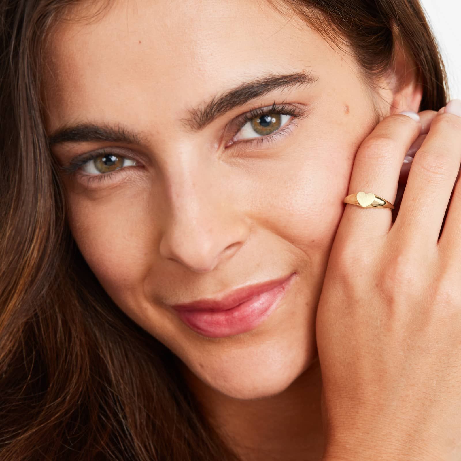 Heart Signet Ring In 14K Yellow Gold