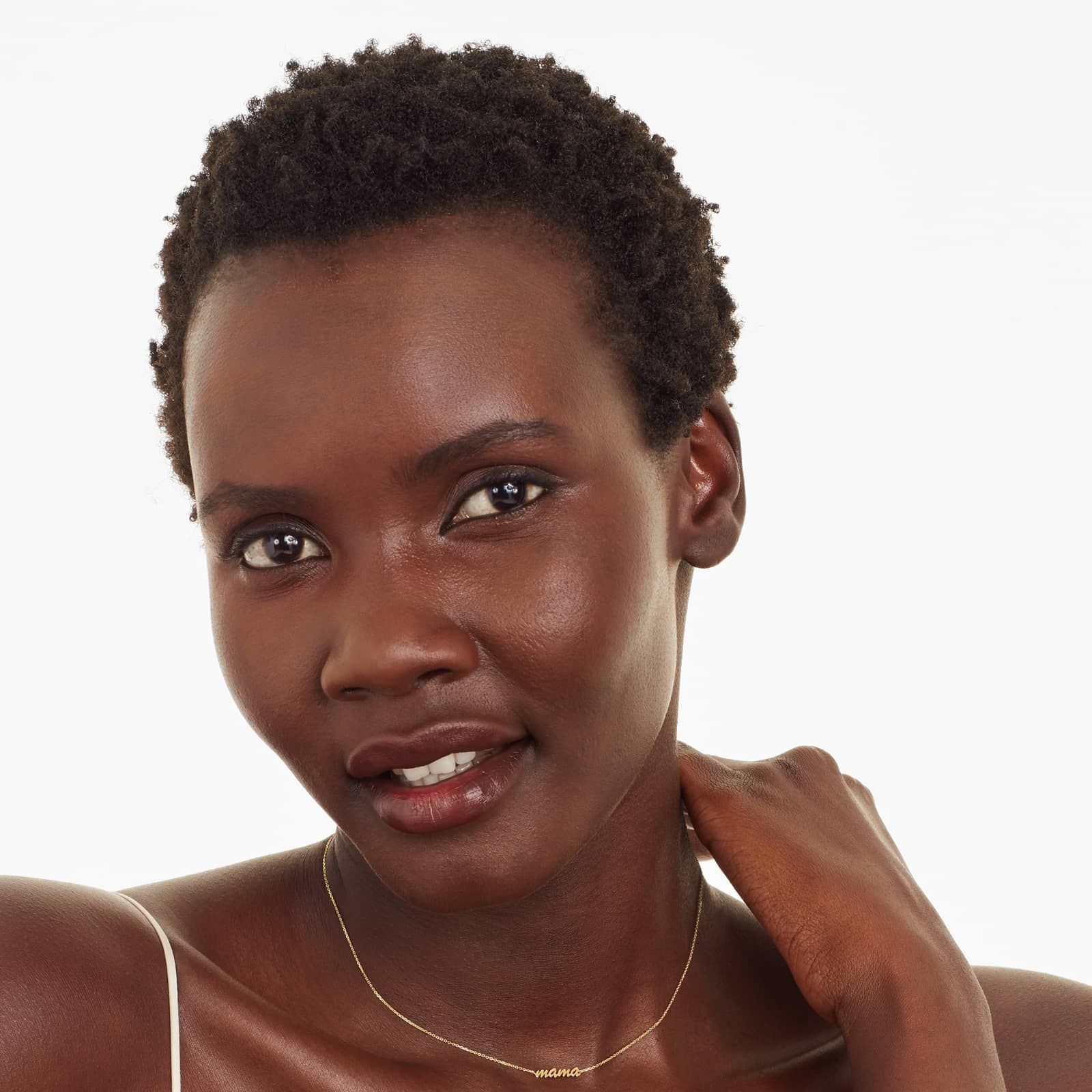 14K Yellow Gold Script Mama Necklace