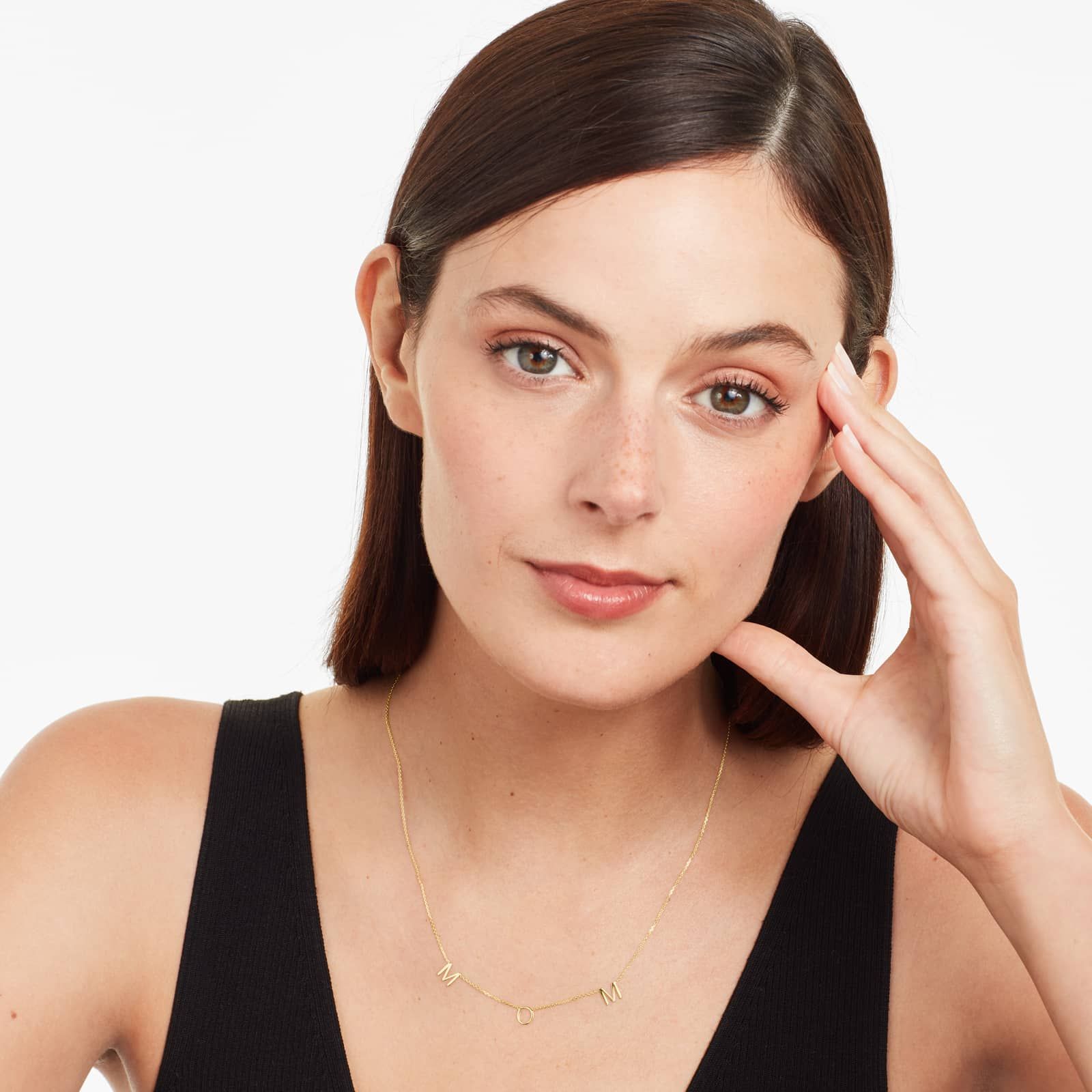 14K Yellow Gold Mom Station Necklace