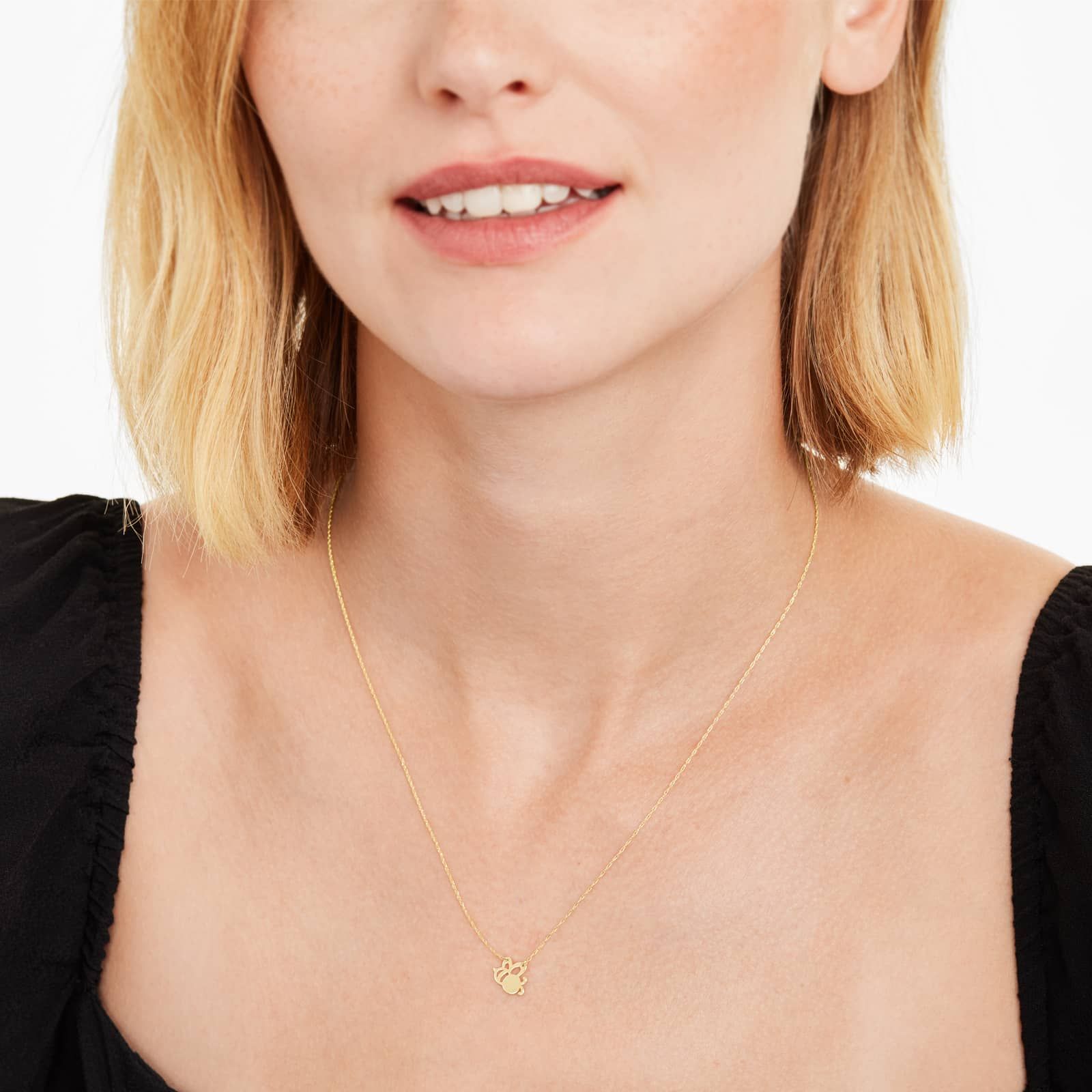 14K Yellow Gold Mini Bee Necklace