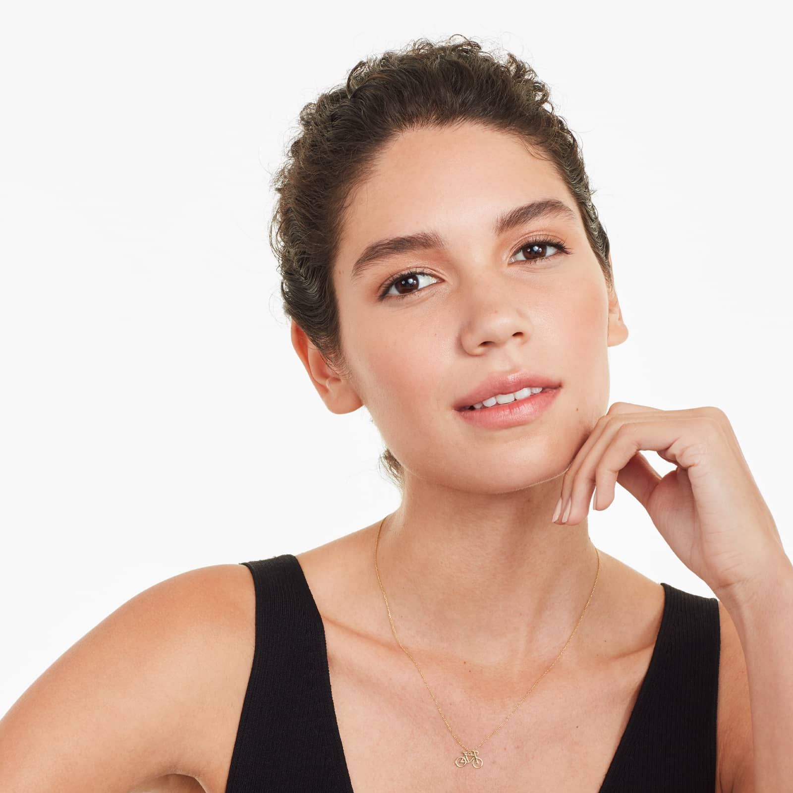 14K Yellow Gold Bicycle Necklace