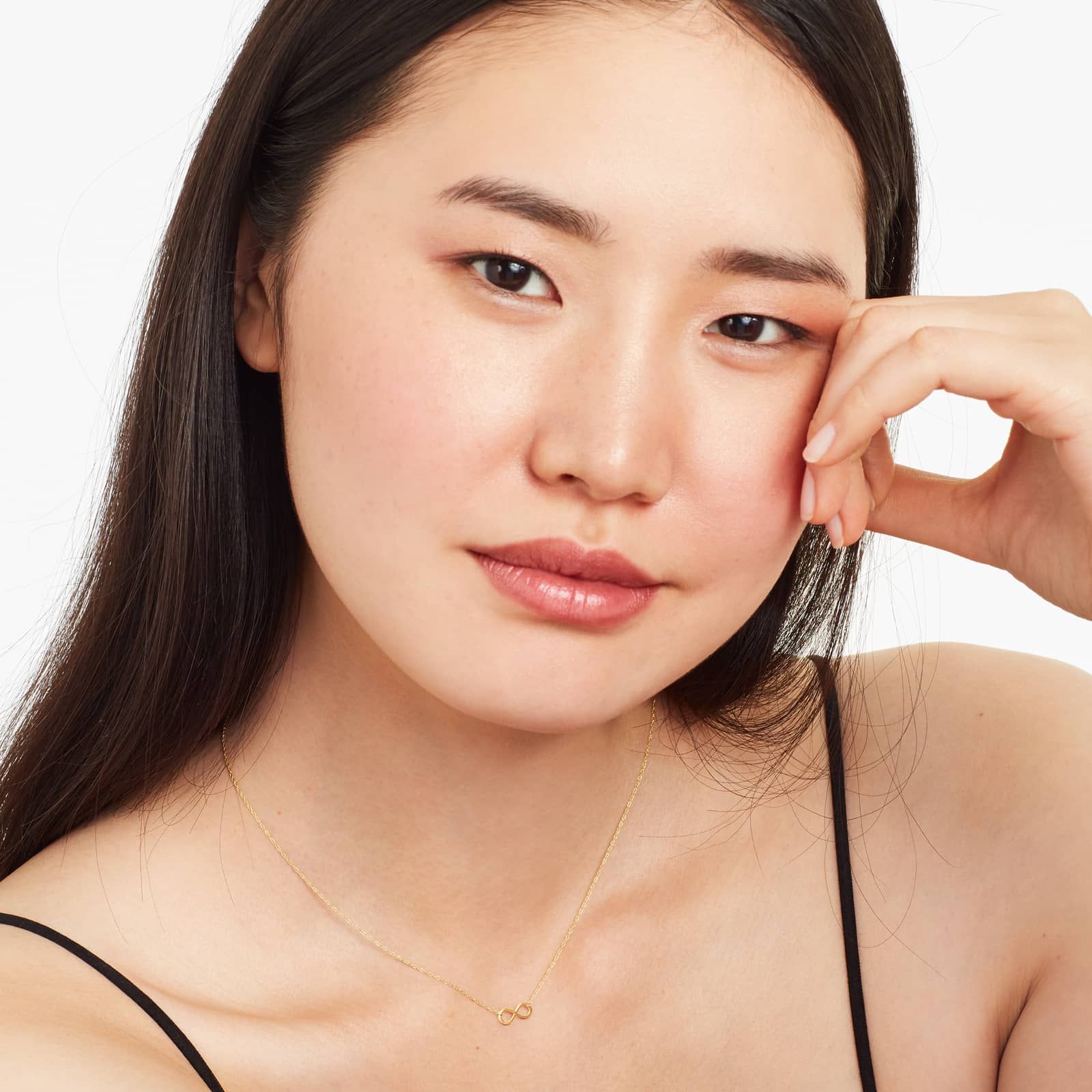 14K Yellow Gold Mini Infinity Necklace