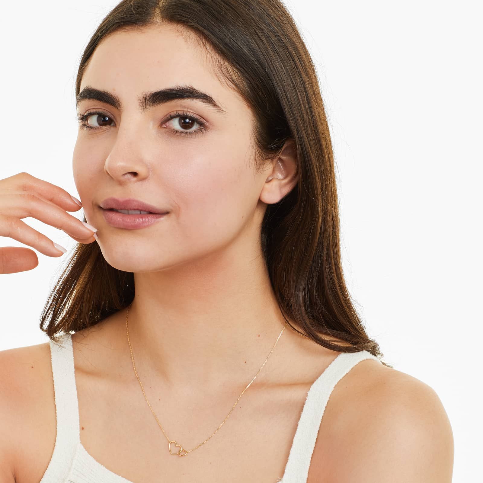 14K Yellow Gold Interlocking Hearts Necklace