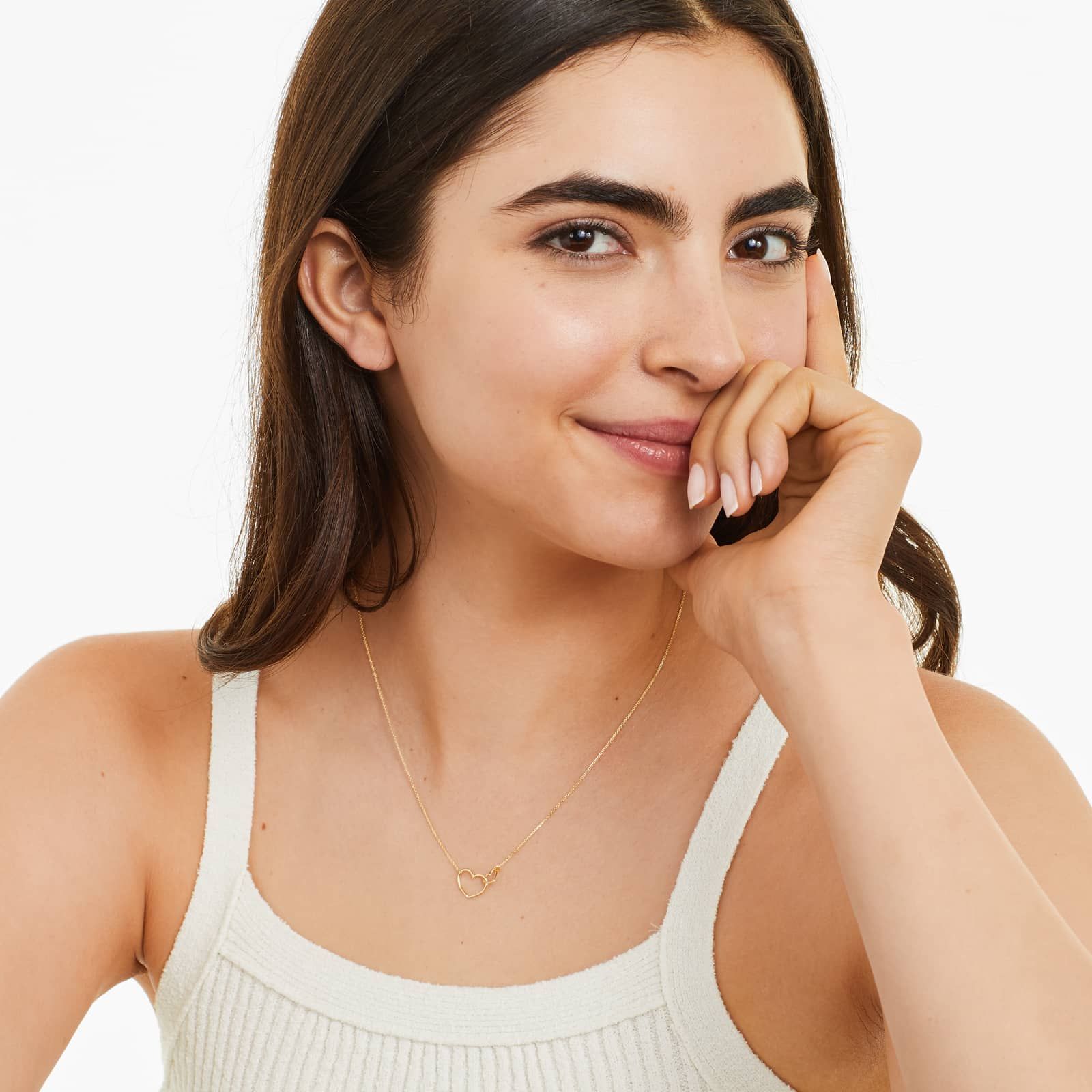 14K Yellow Gold Interlocking Hearts Necklace