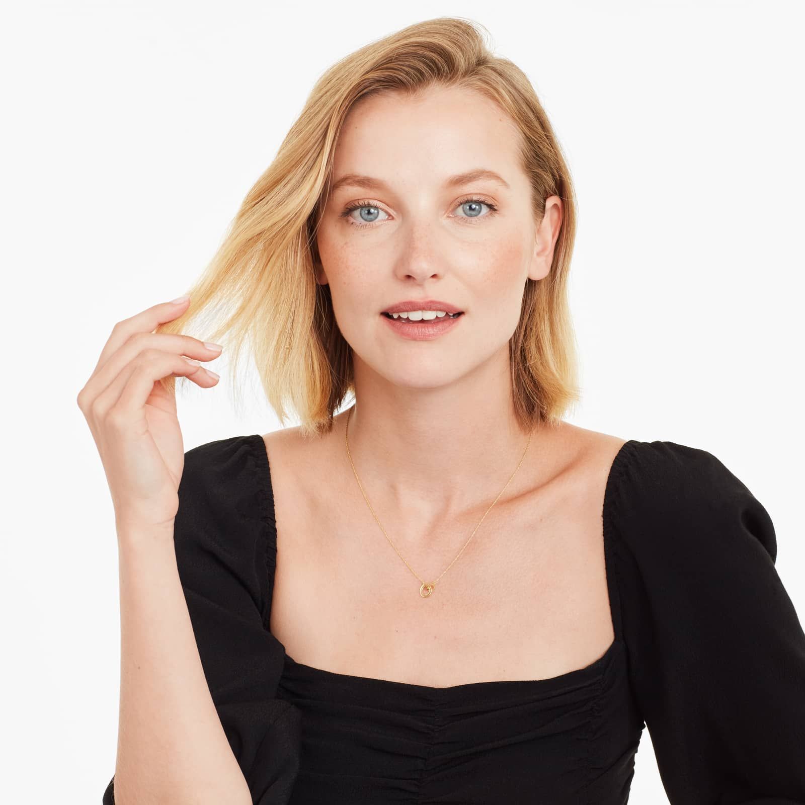 14K Yellow Gold Interlocking Disk Necklace