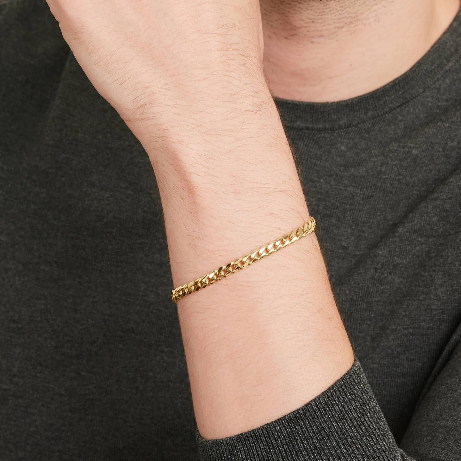 Solid Miami Cuban Bracelet In 14K Yellow Gold (8.5")