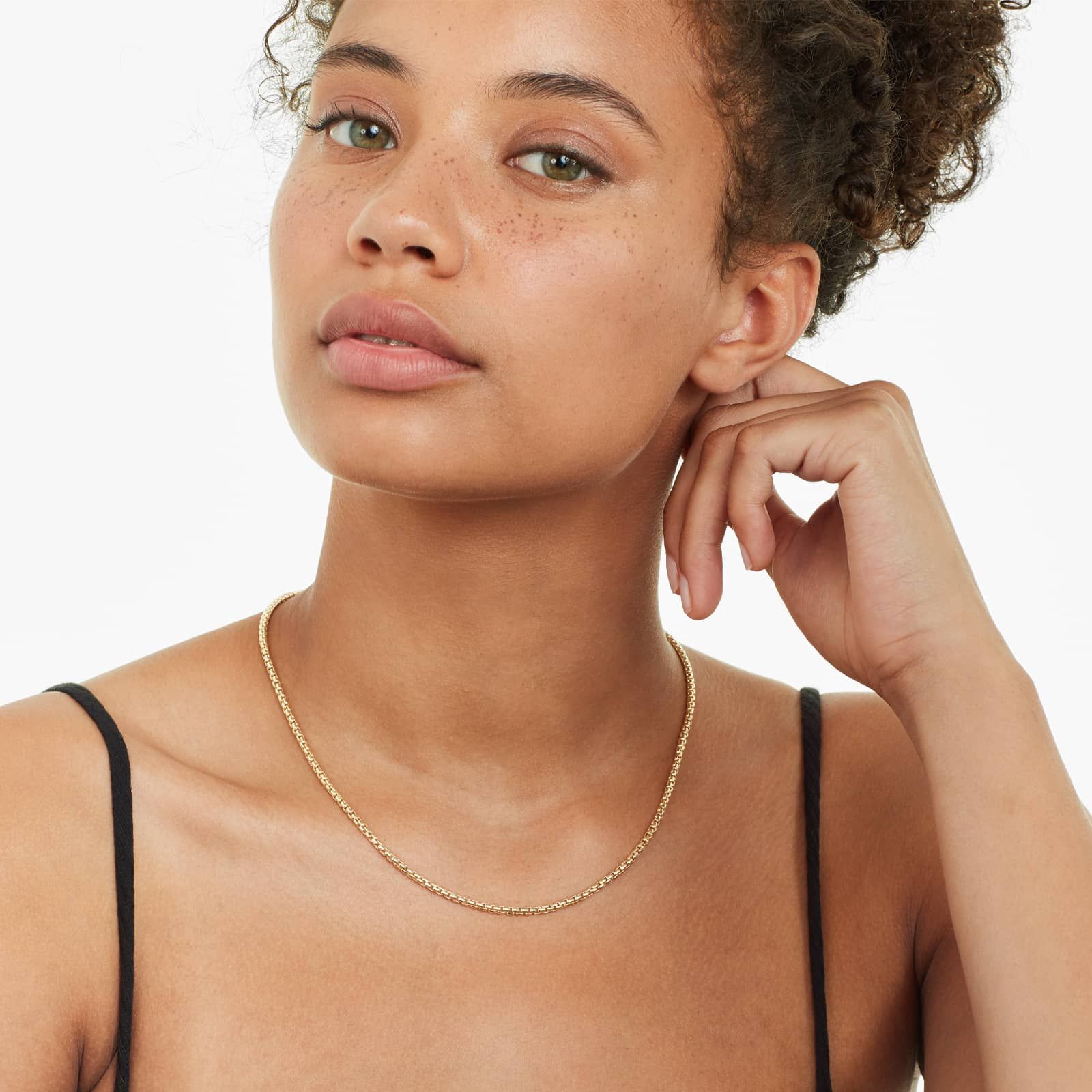 14K Yellow Gold 2.6mm Solid Round Box Chain Necklace