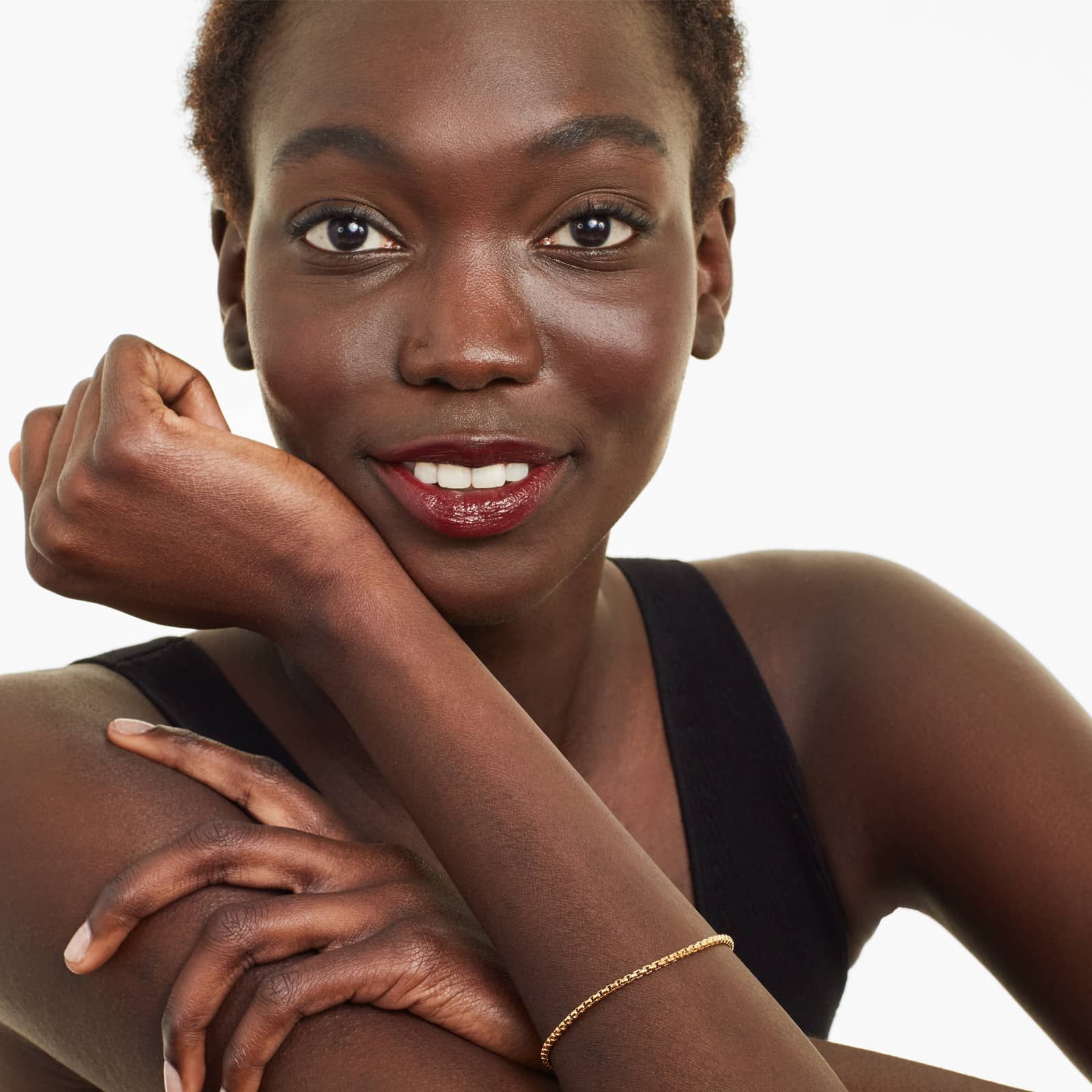 Solid Round Box Chain Bracelet In 14K Yellow Gold