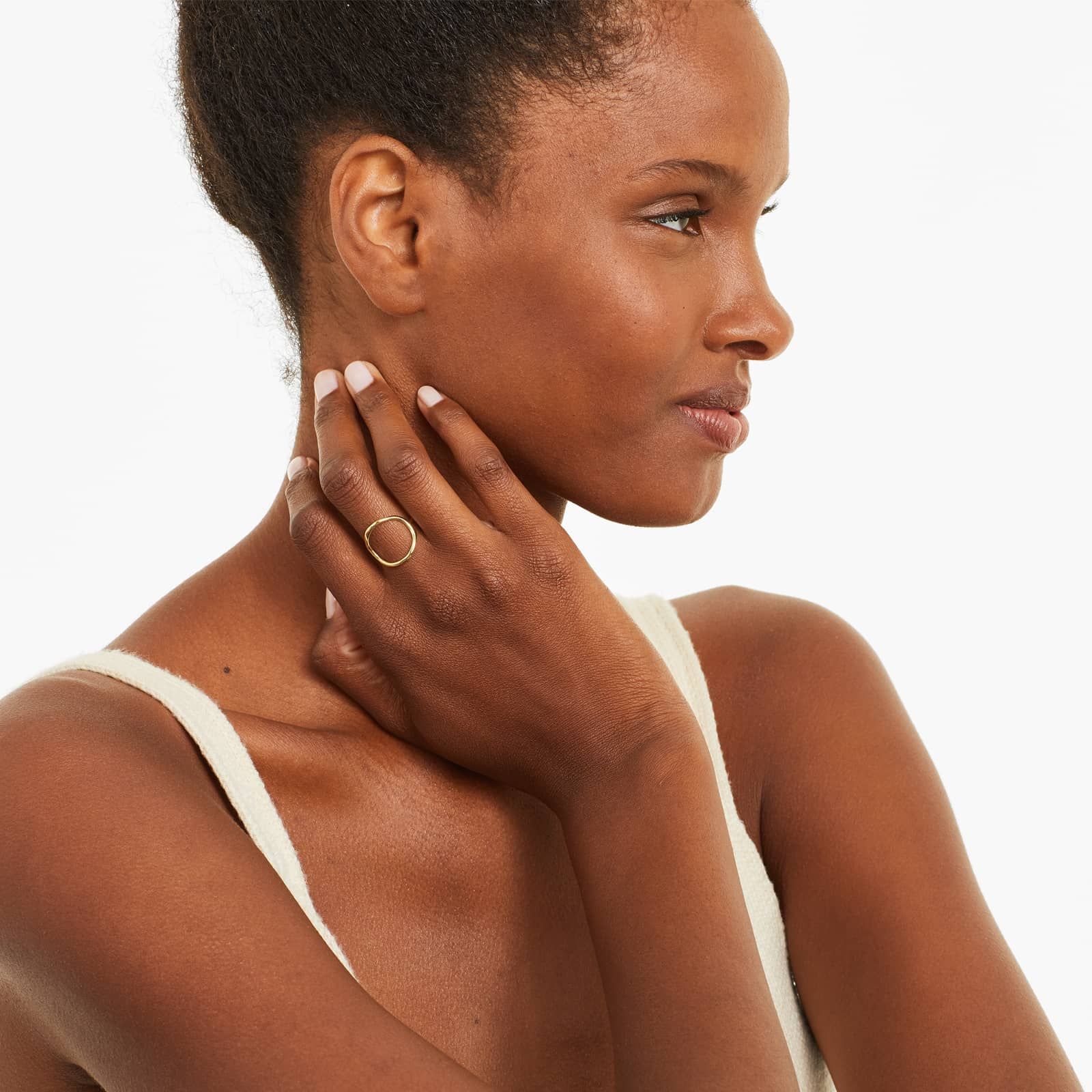 Open Circle Ring In 14K Yellow Gold