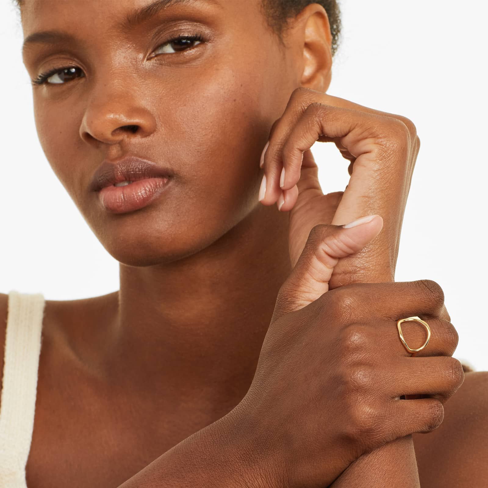 Open Circle Ring In 14K Yellow Gold