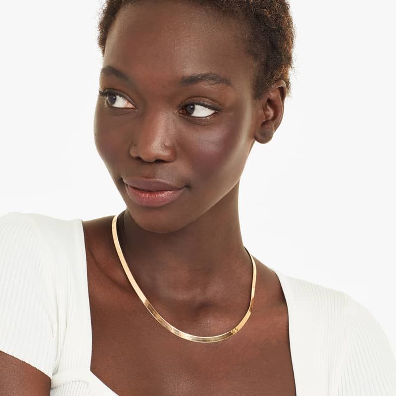 14K Yellow Gold 5.1mm Herringbone Chain Necklace