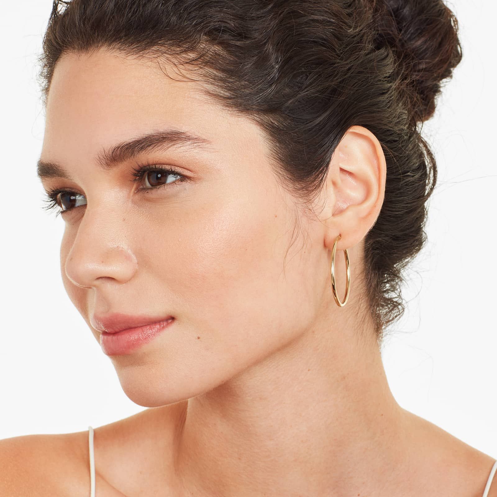 Standard Tube Hoop Earrings In 14K Yellow Gold