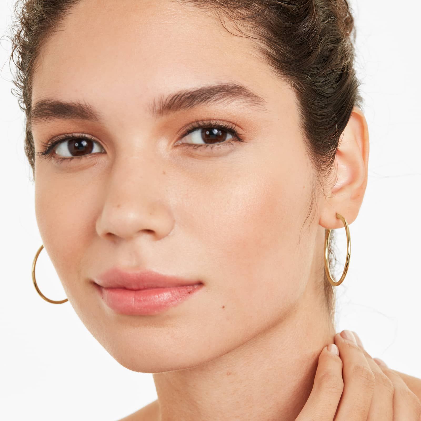Standard Tube Hoop Earrings In 14K Yellow Gold