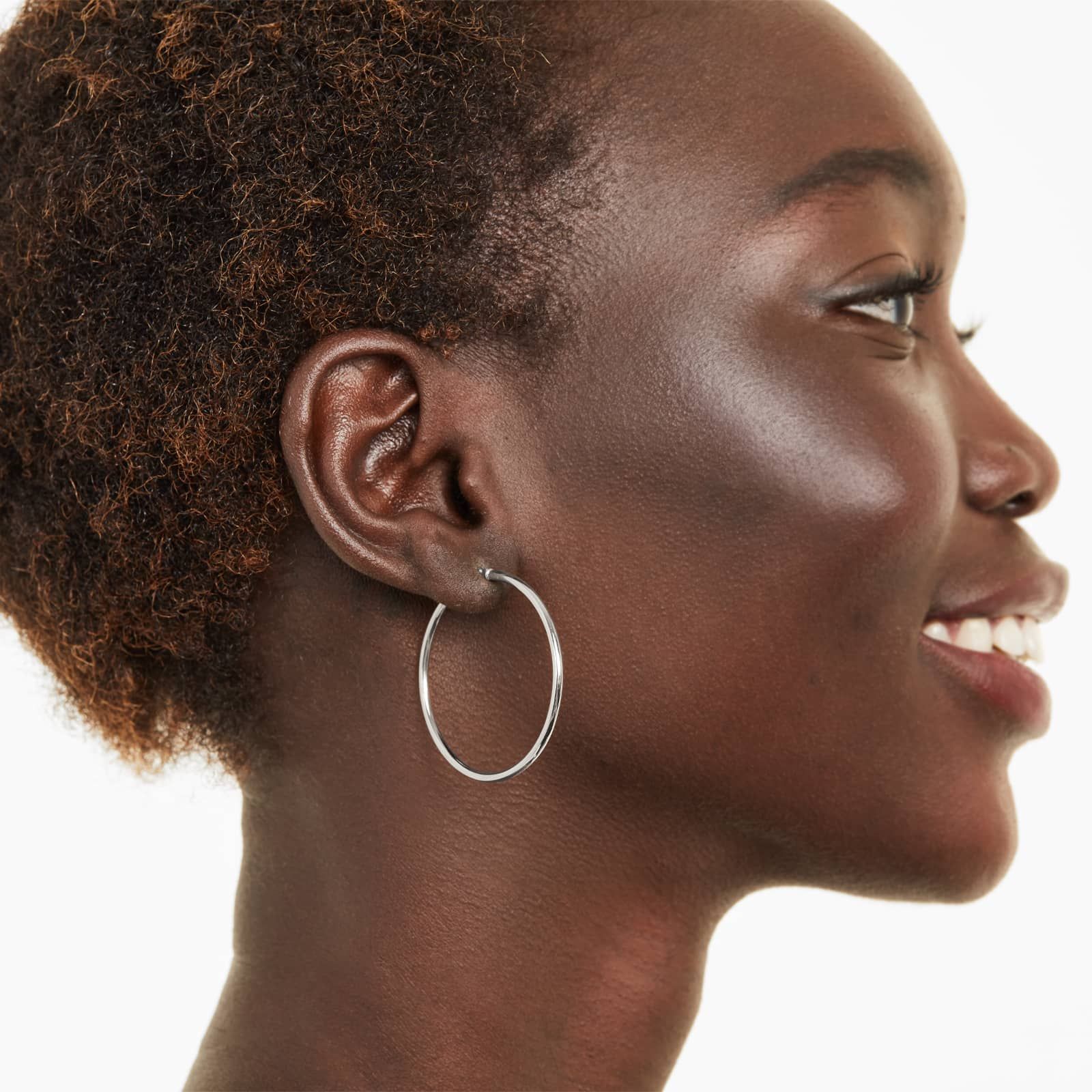 Standard Tube Hoop Earrings In 14K White Gold