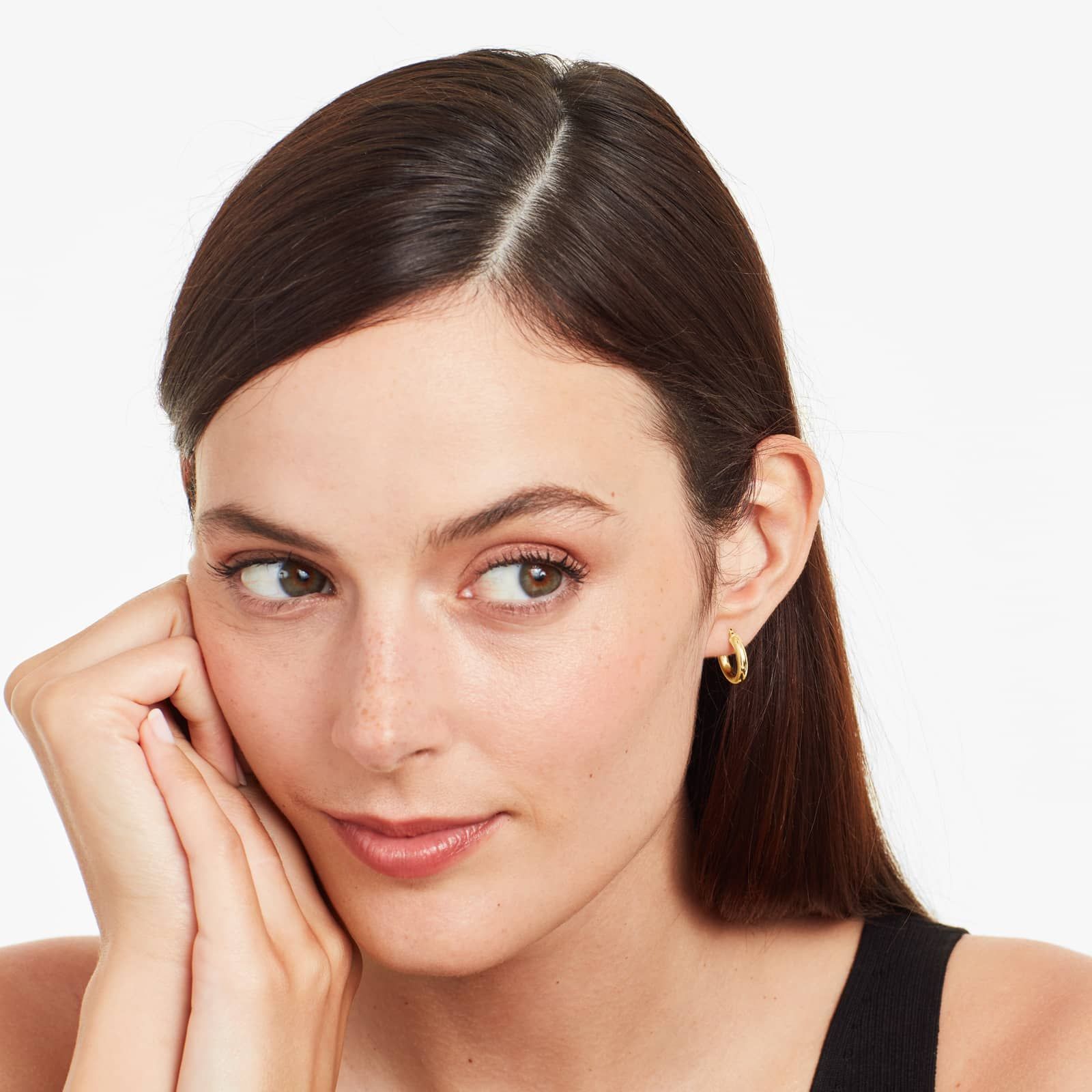 Bold Tube Hoop Earrings In 14K Yellow Gold