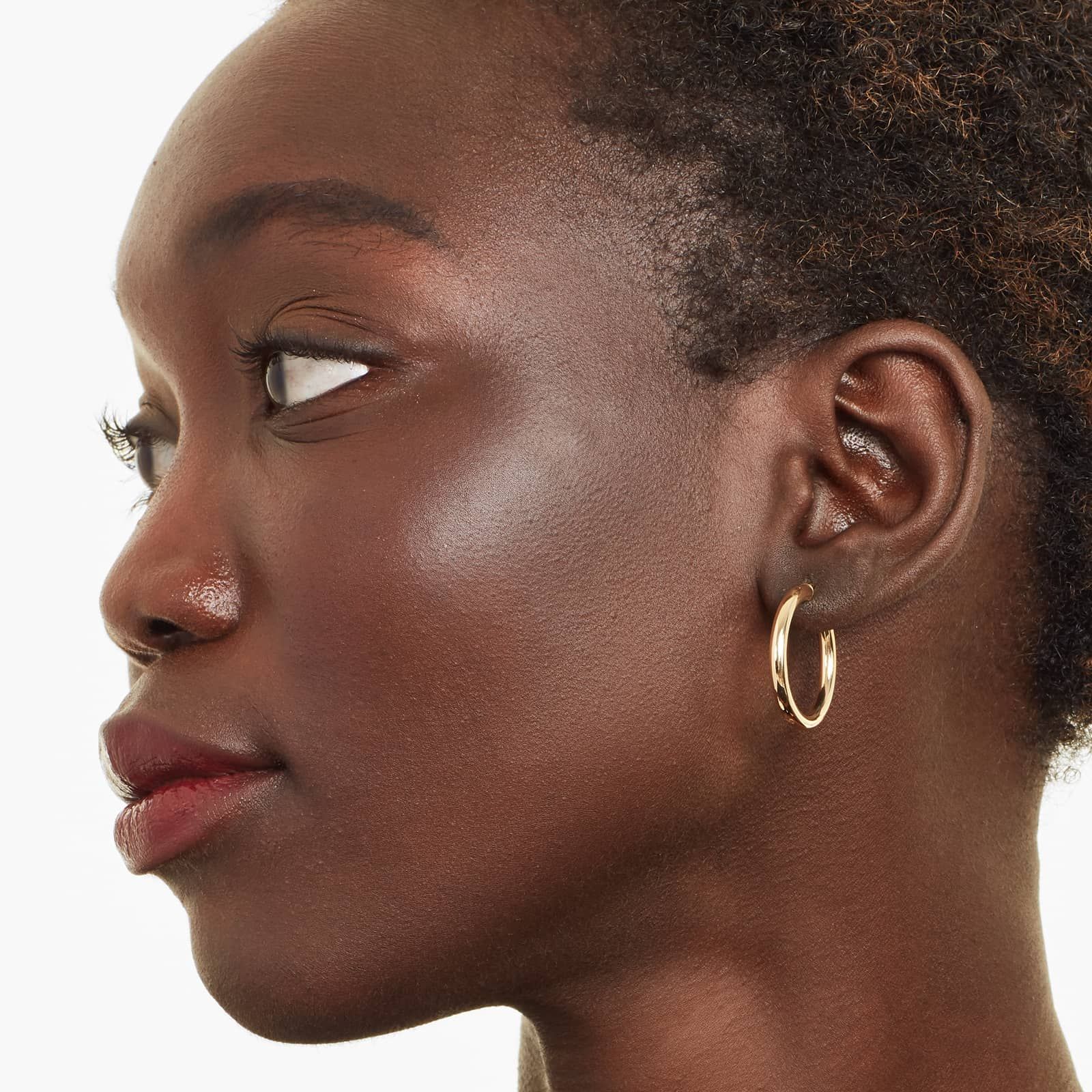 Bold Tube Hoop Earrings In 14K Yellow Gold