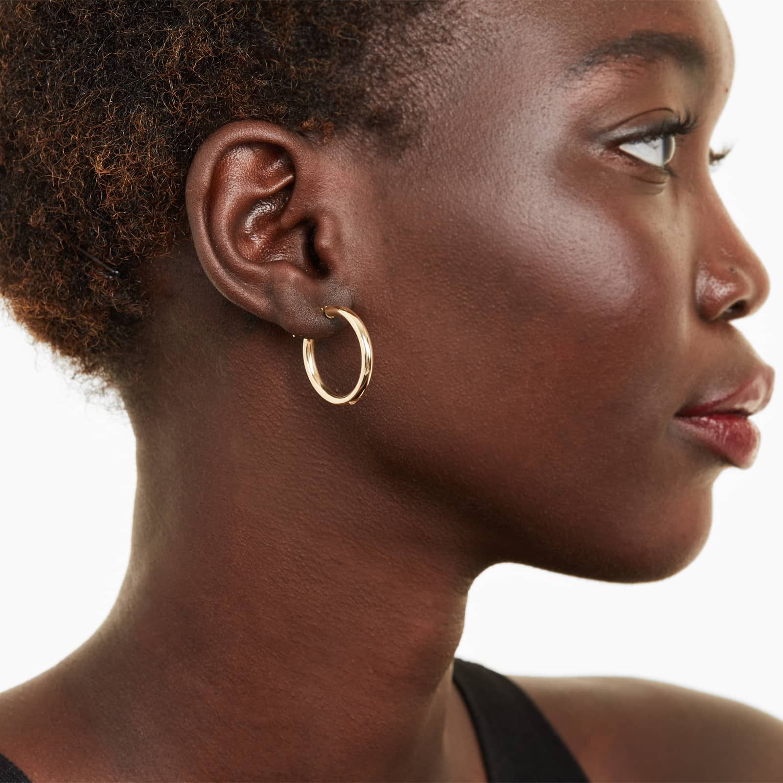 Bold Tube Hoop Earrings In 14K Yellow Gold