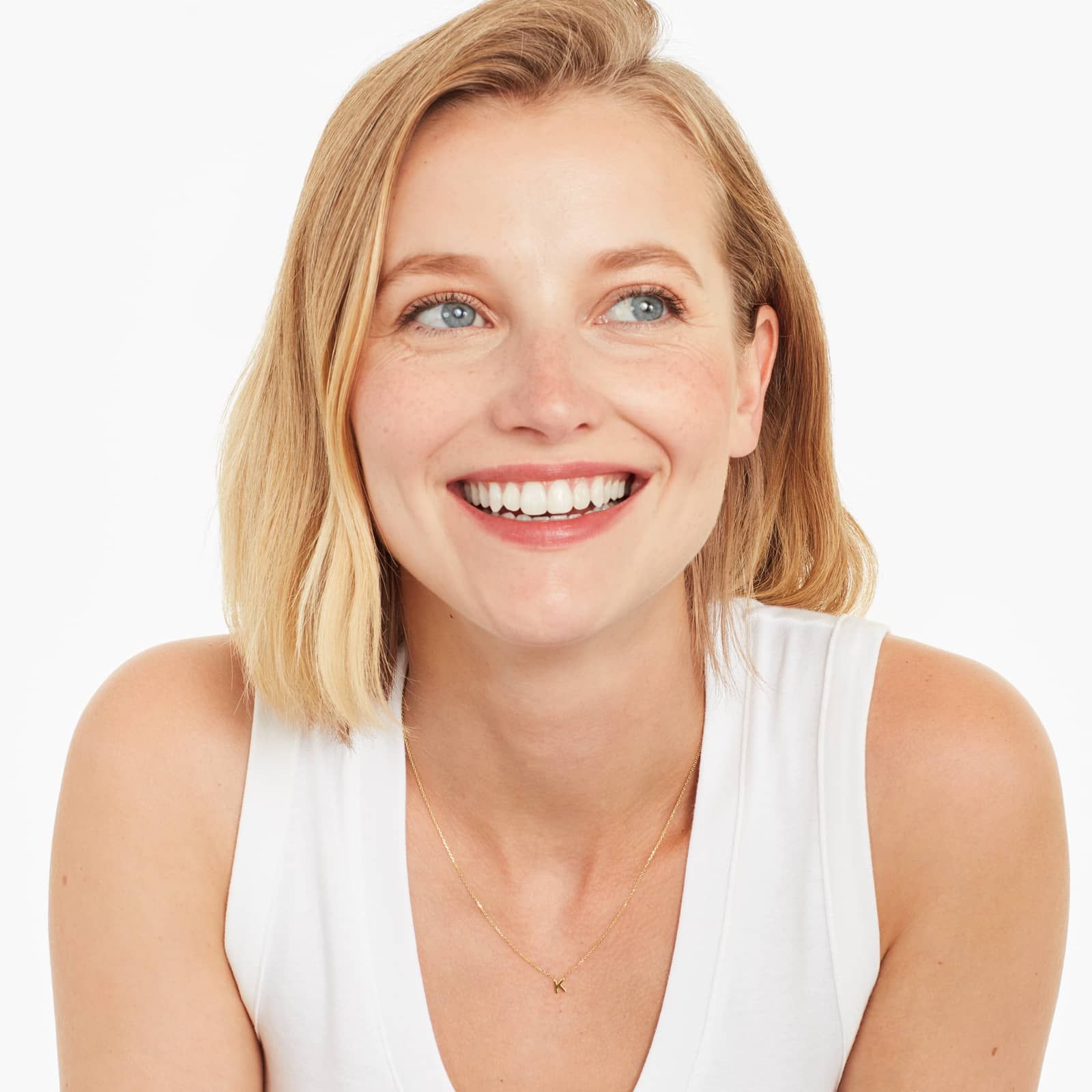 14K Yellow Gold Mini Initial K Necklace