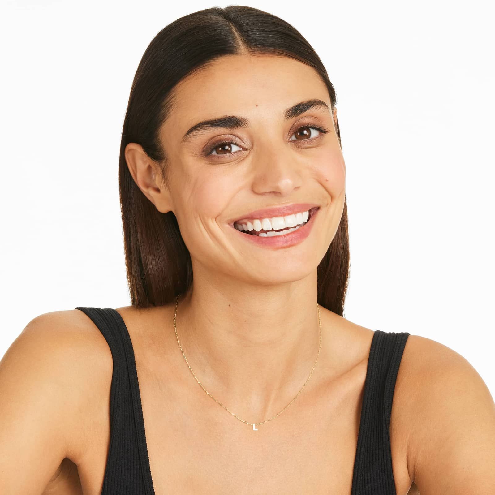 14K Yellow Gold Mini Initial L Necklace