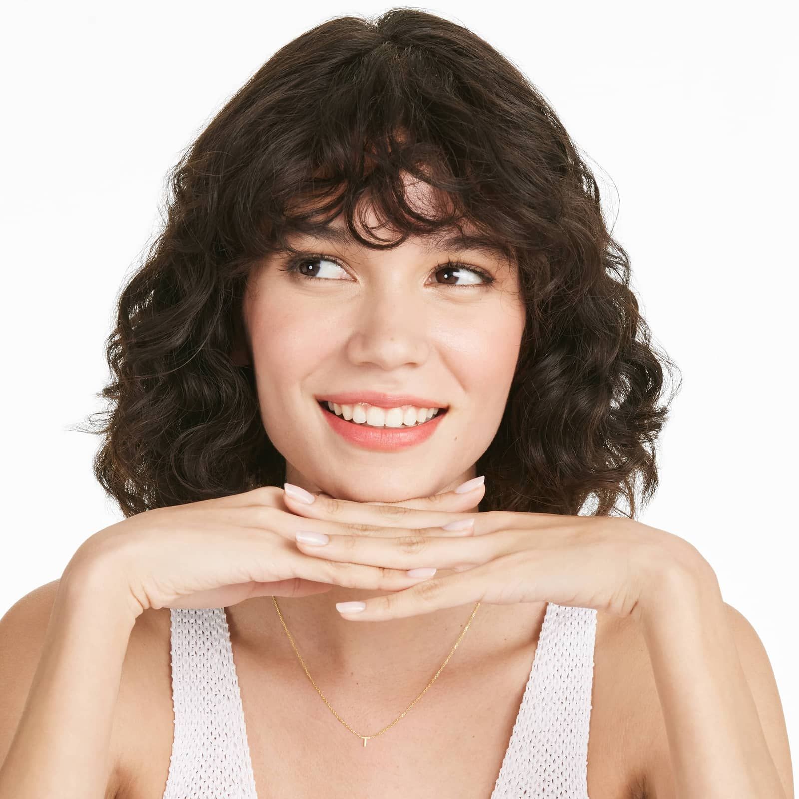 14K Yellow Gold Mini Initial T Necklace