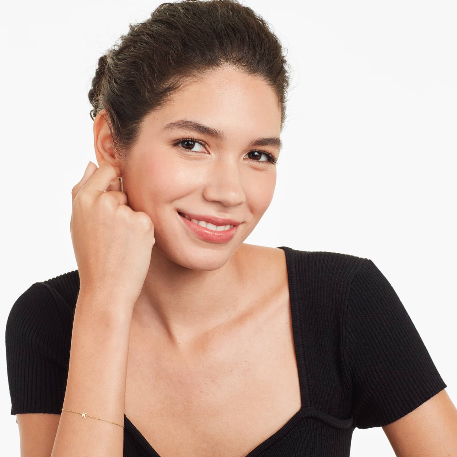 Mini Initial K Bracelet In 14K Yellow Gold