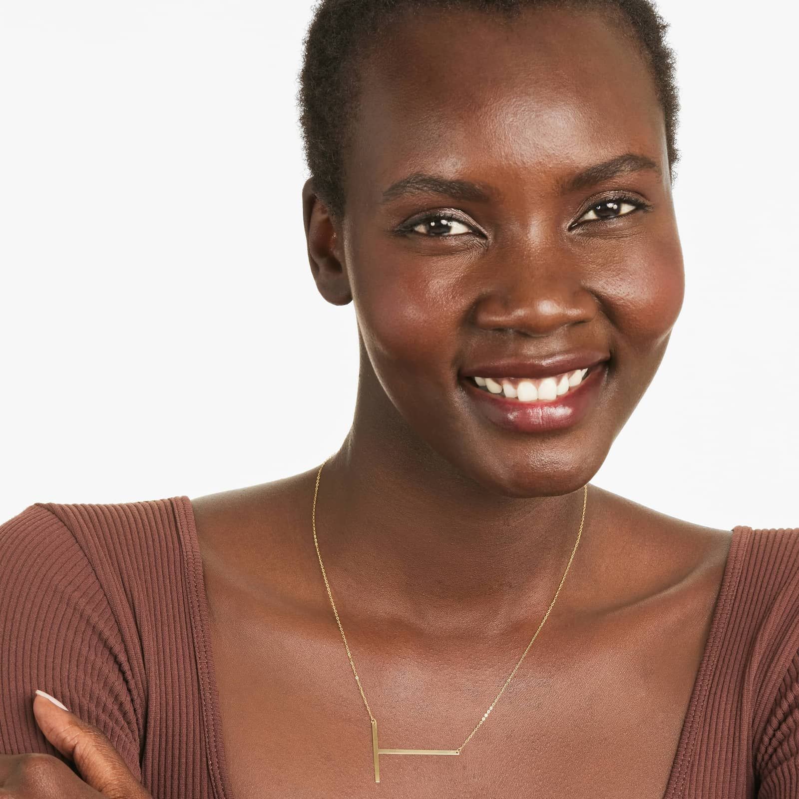 14K Yellow Gold Large Initial T Necklace