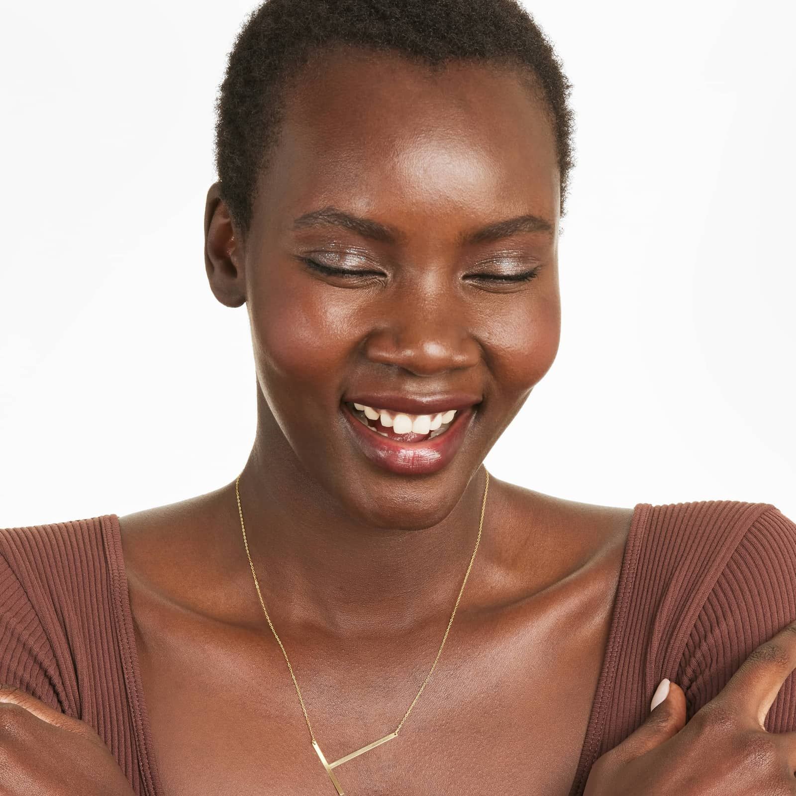 14K Yellow Gold Large Initial T Necklace