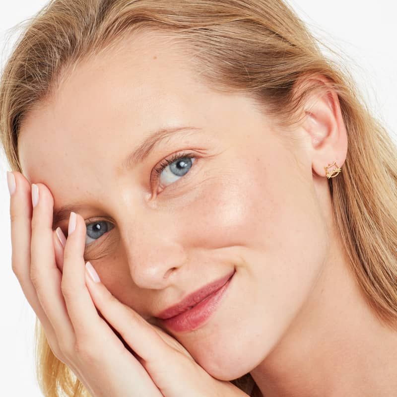 Kitty Cat Stud Earrings In 14K Yellow Gold