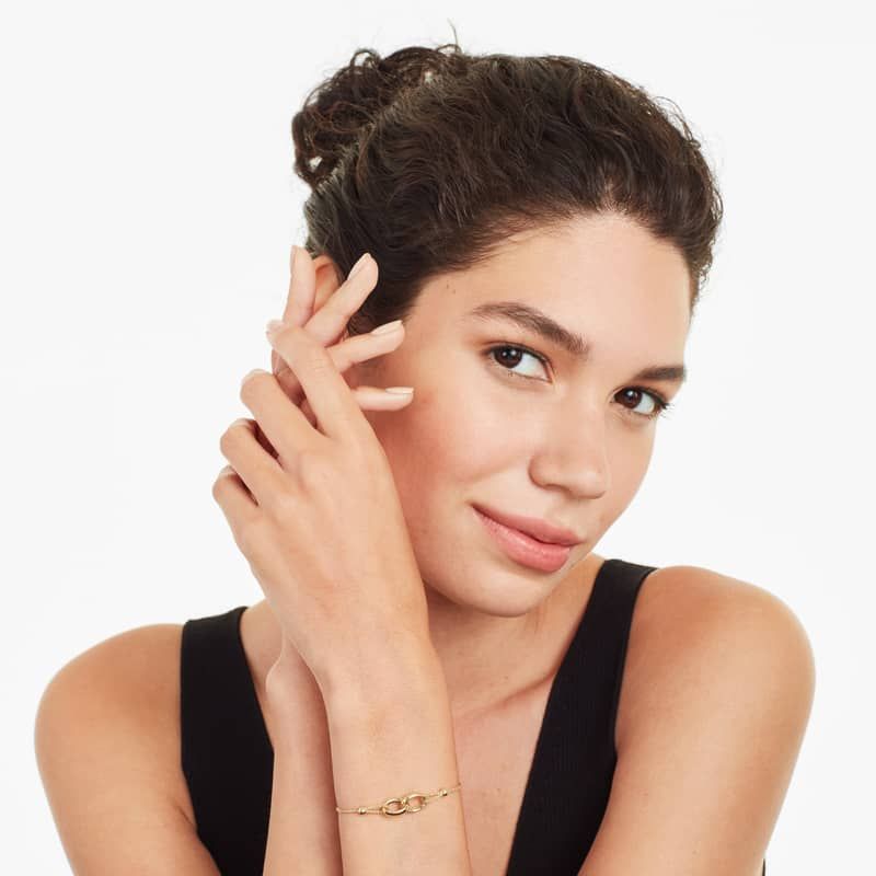 Interlocked Rings Bolo Bracelet In 14K Yellow Gold