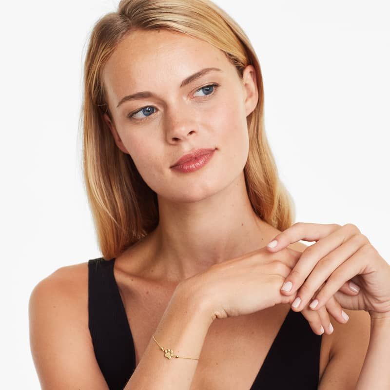 Paw Print Bolo Bracelet In 14K Yellow Gold