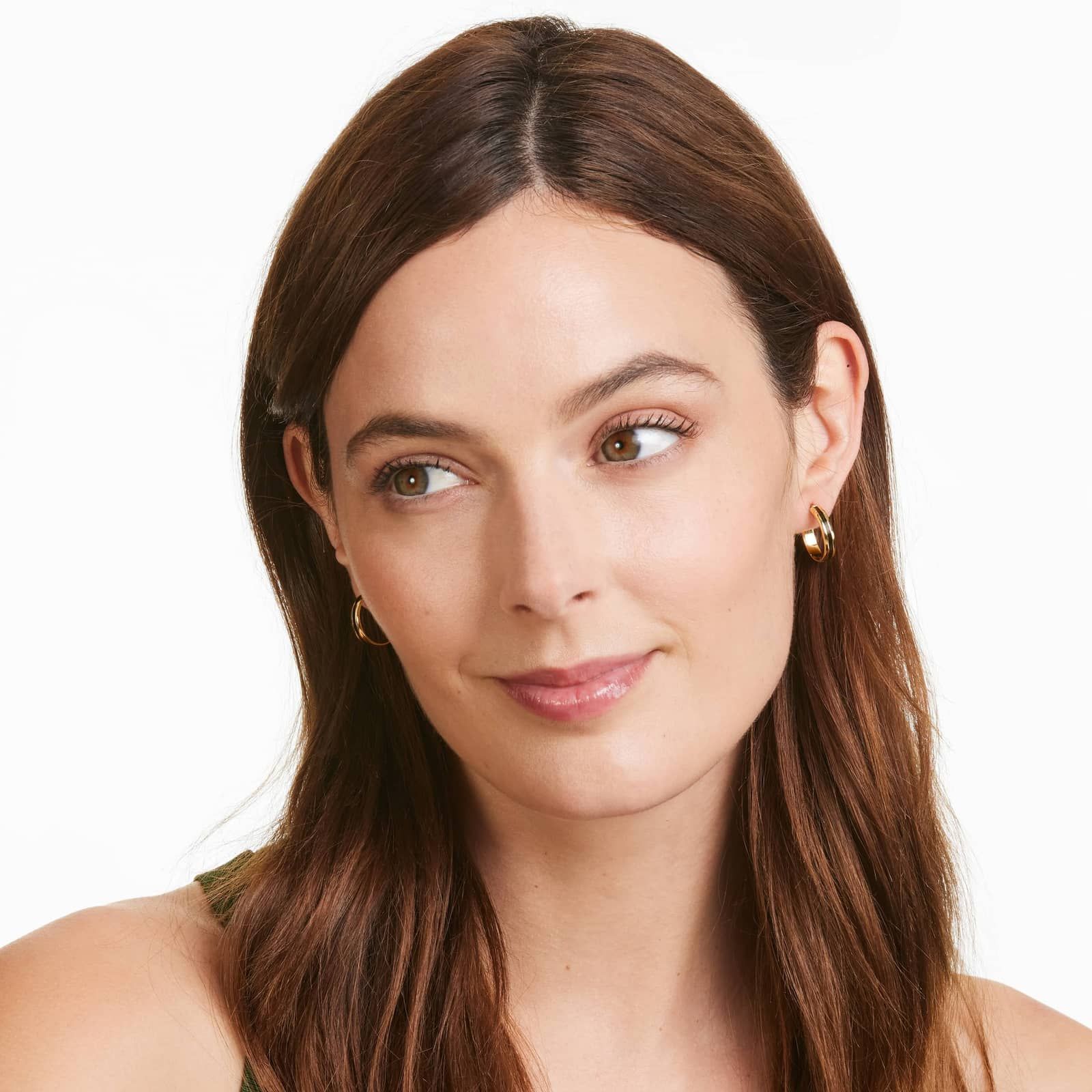 Black Enamel Hoop Earrings In 14K Yellow Gold