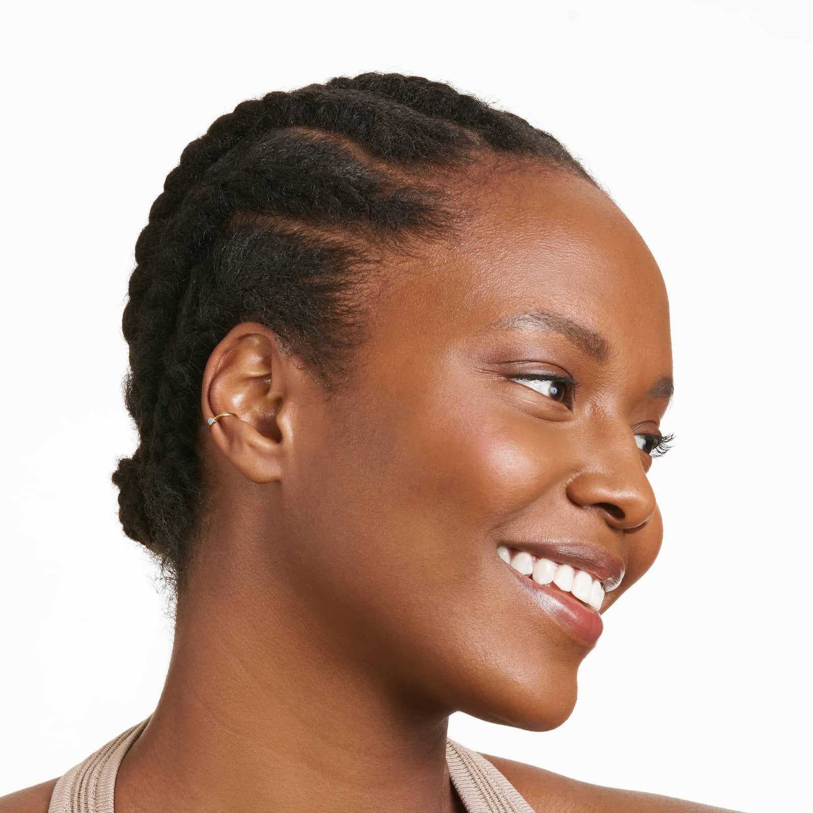 Turquoise Enamel Ear Cuffs In 14K Yellow Gold