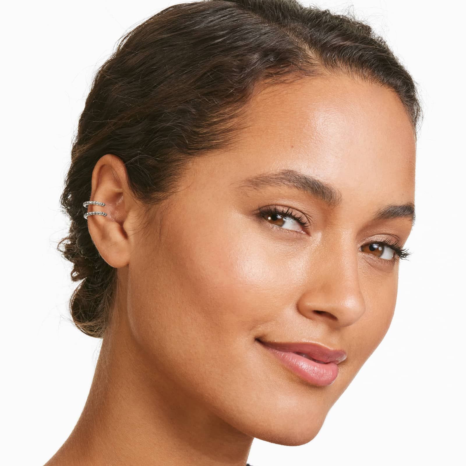 Beaded Ear Cuffs In 14K White Gold