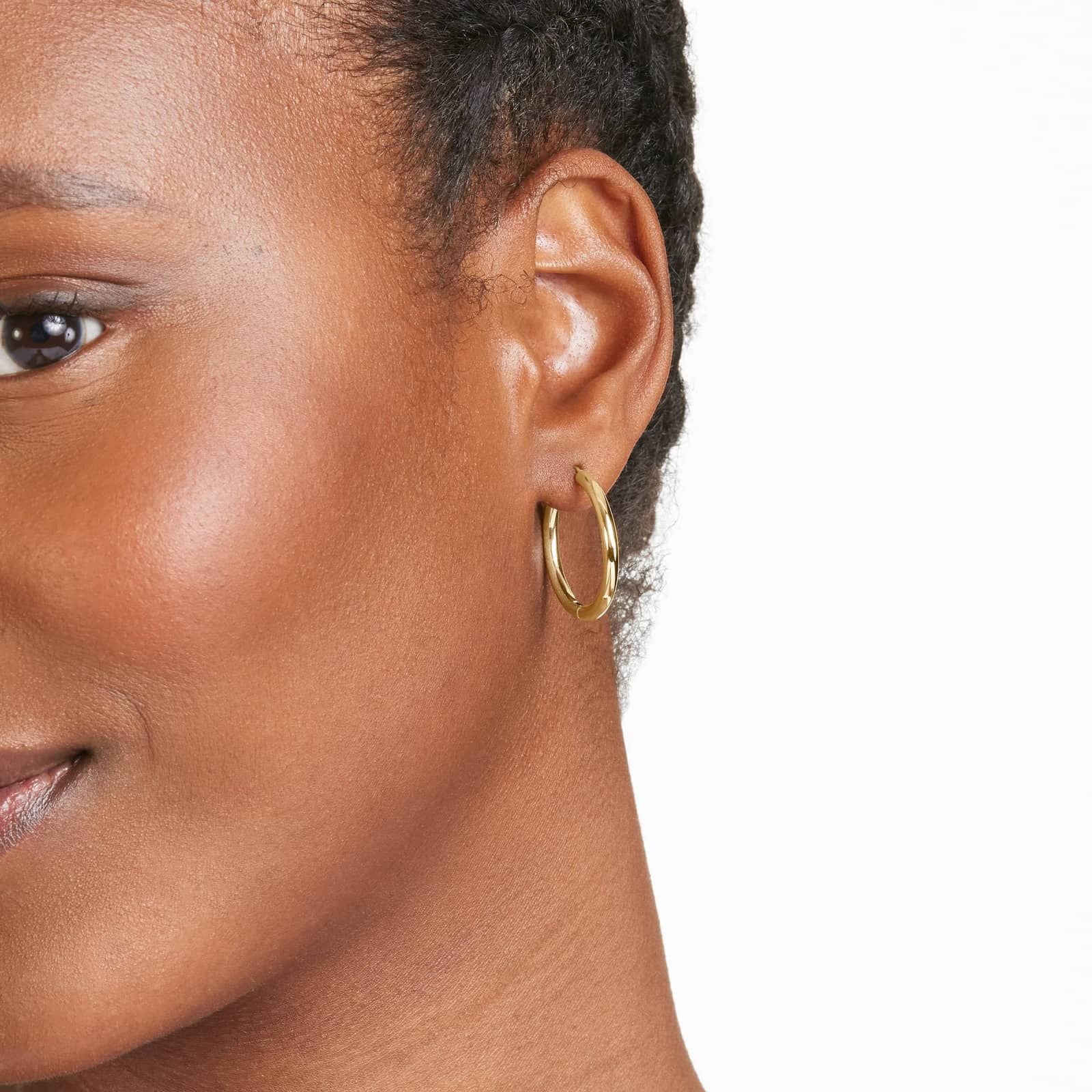 Reversible Hoop Earrings In 14K Yellow Gold