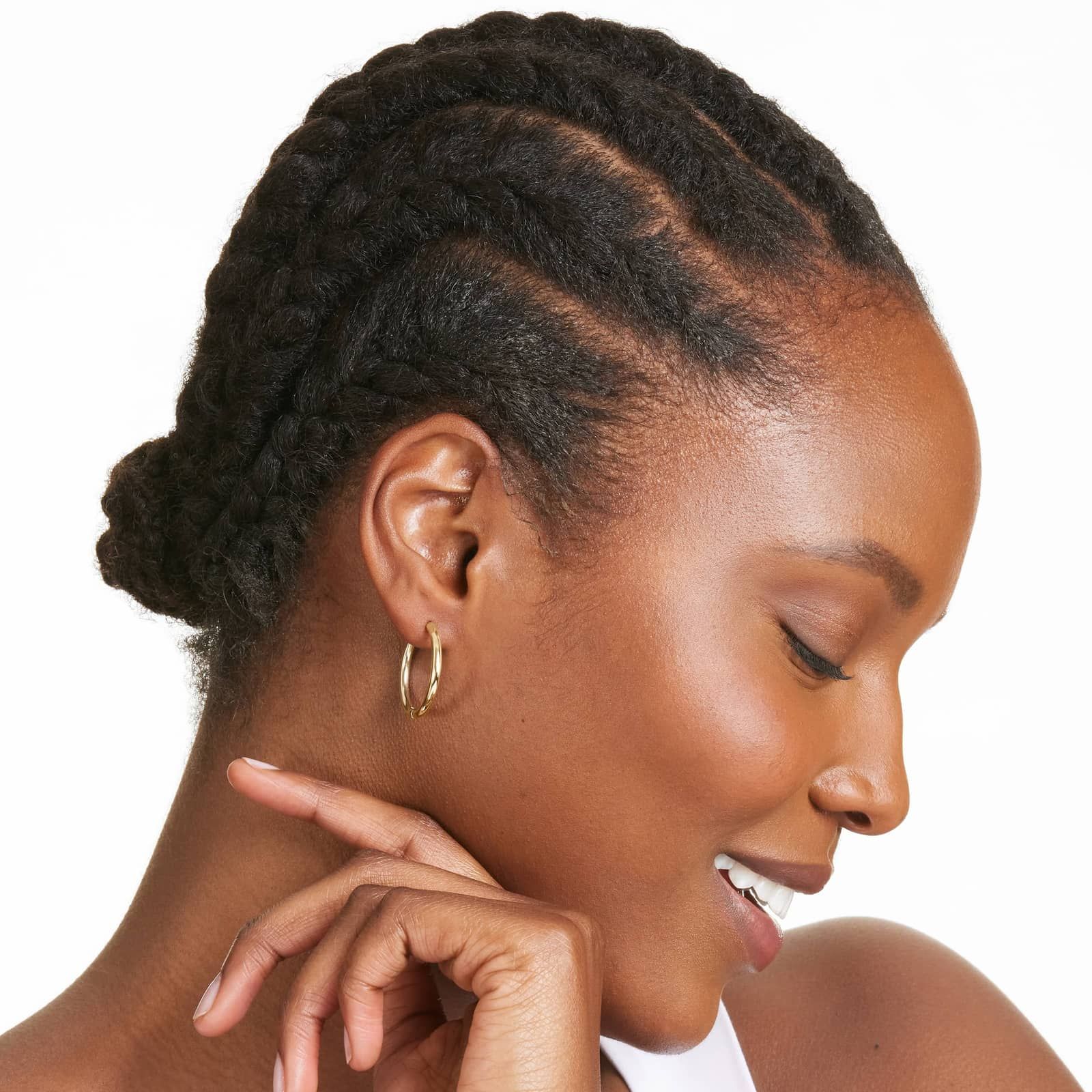 Reversible Hoop Earrings In 14K Yellow Gold