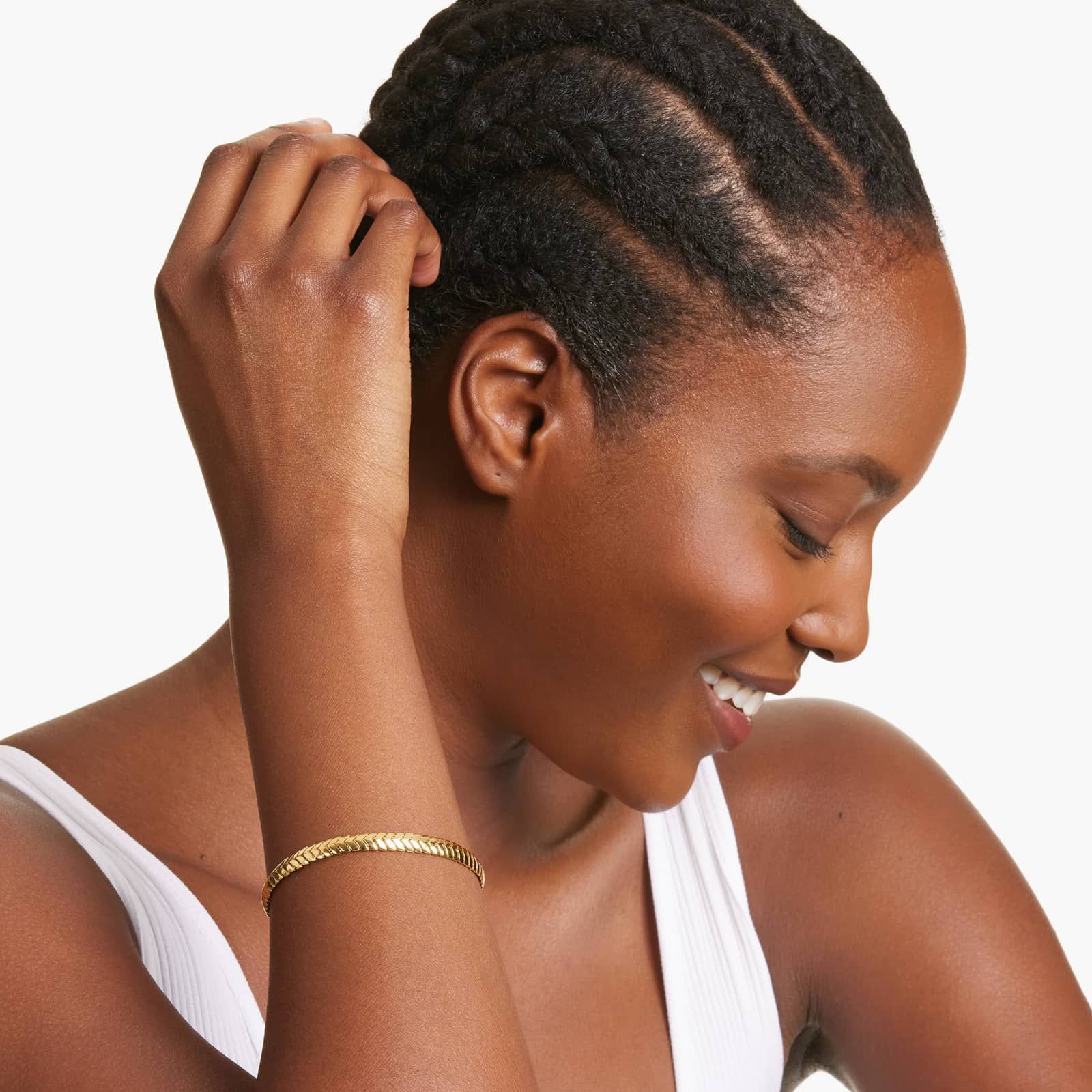 Chevron Chain Bracelet In 14K Yellow Gold