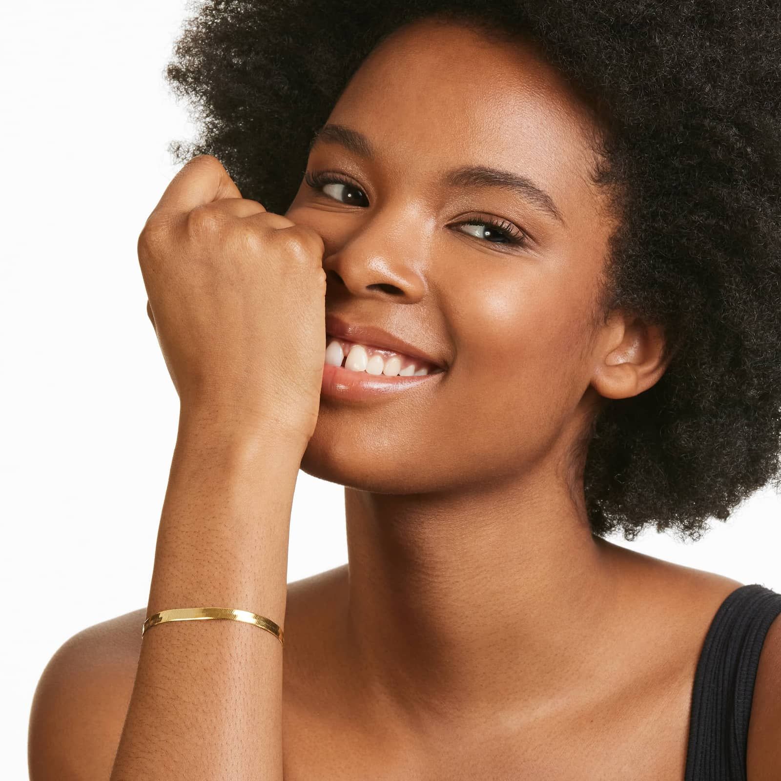 Herringbone Chain Bracelet In 14K Yellow Gold