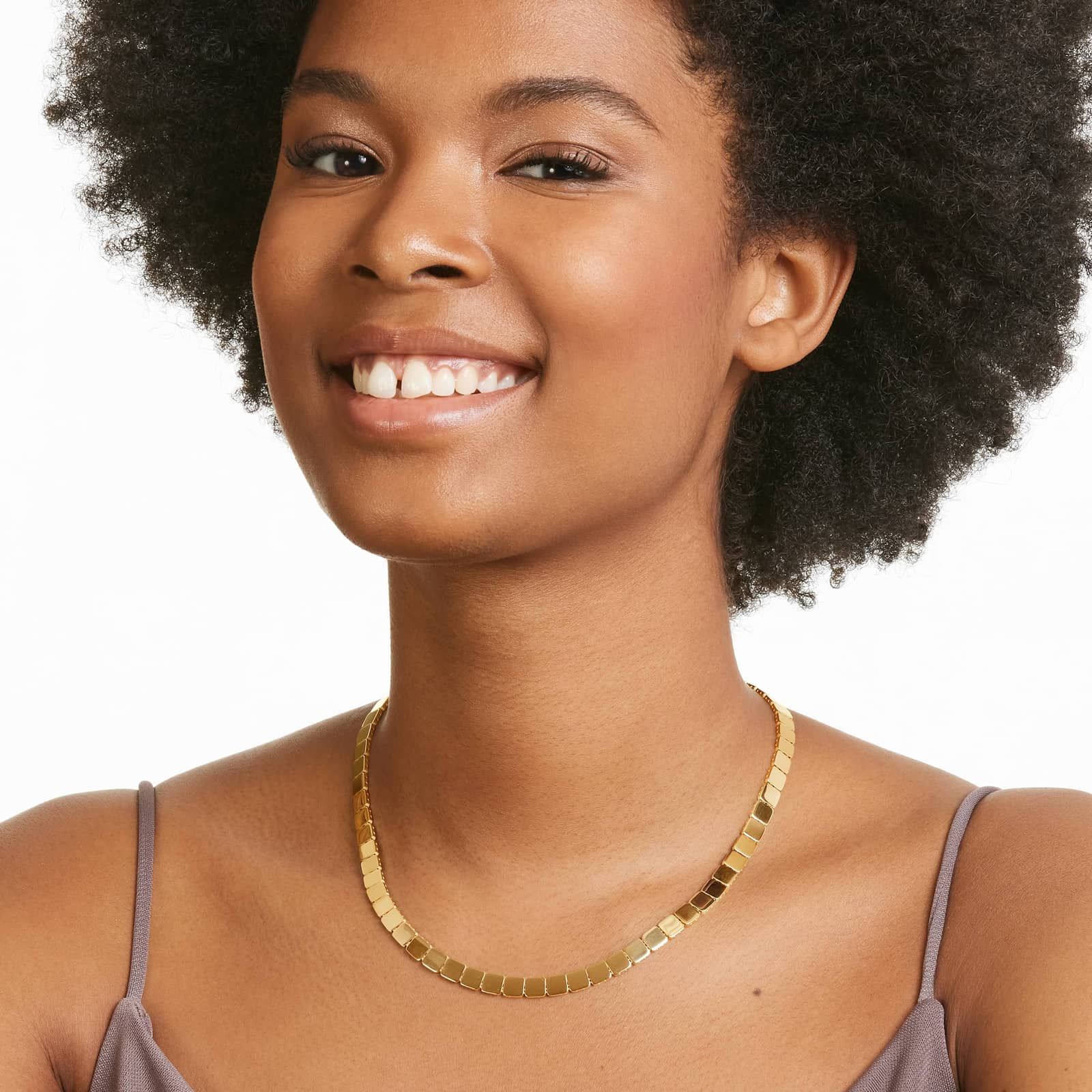 14K Yellow Gold Square Necklace